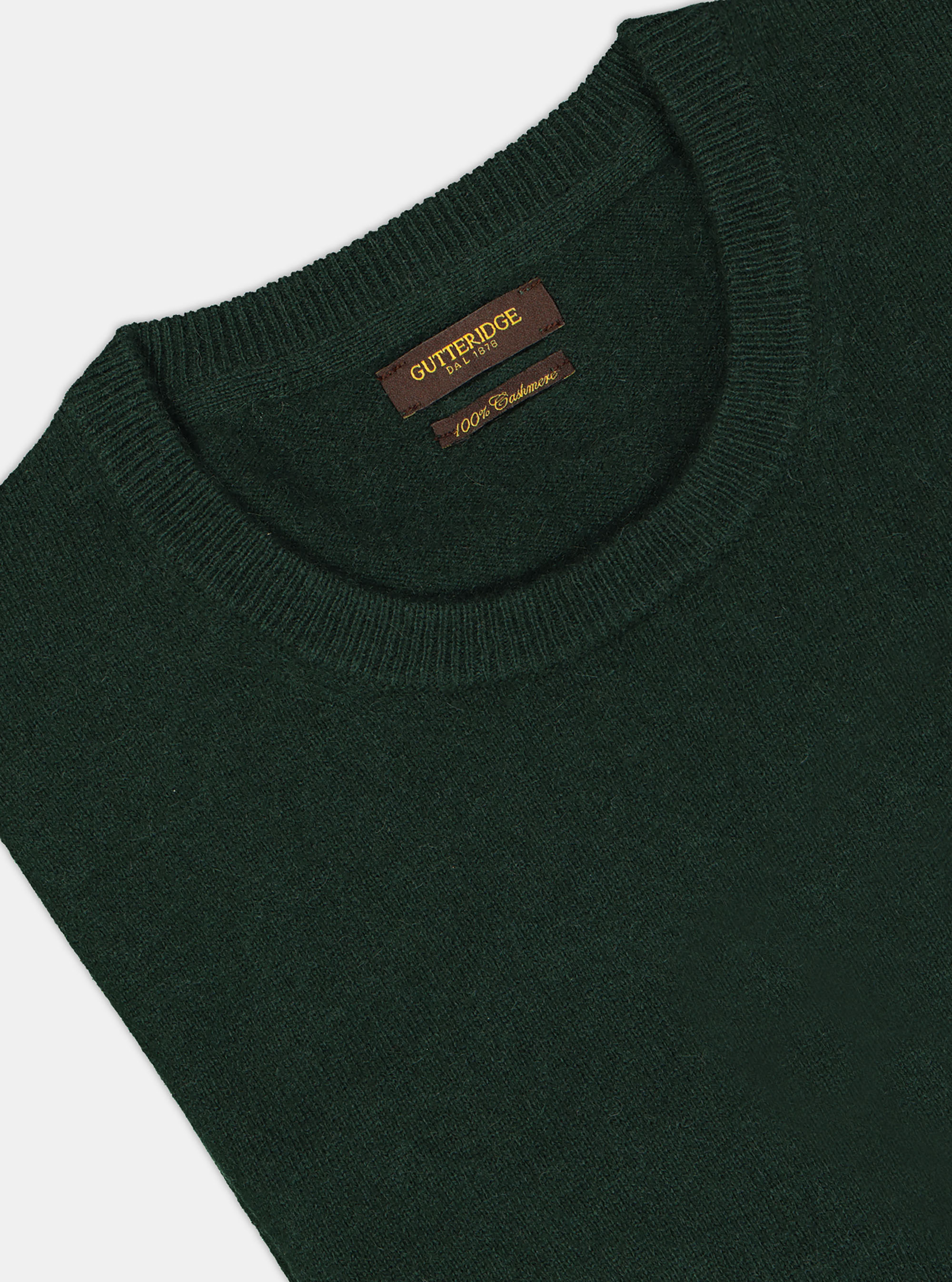 100% cashmere round neck sweater, GREEN