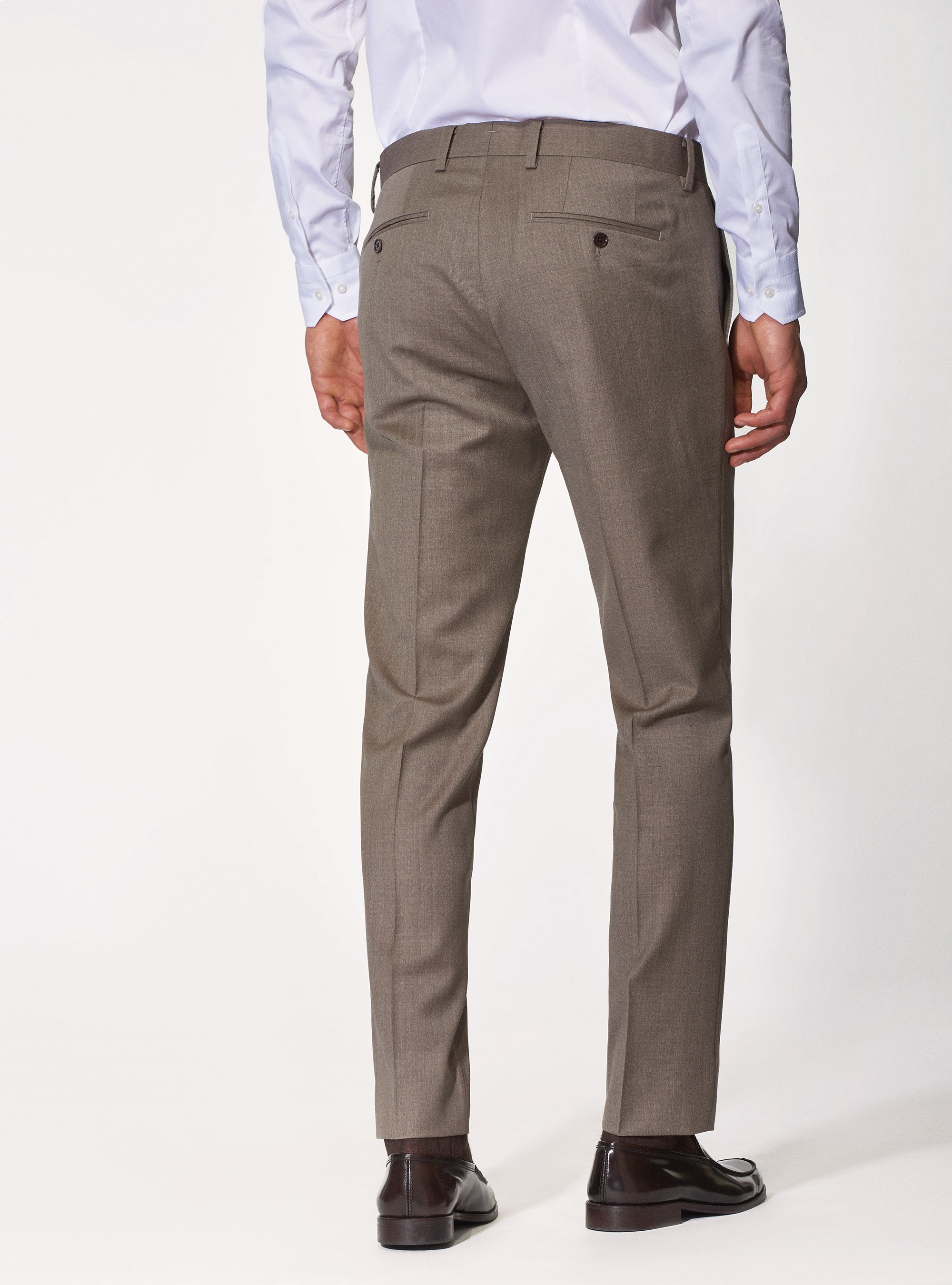 Pantaloni per abito in pura lana superfine 120's, SABBIA