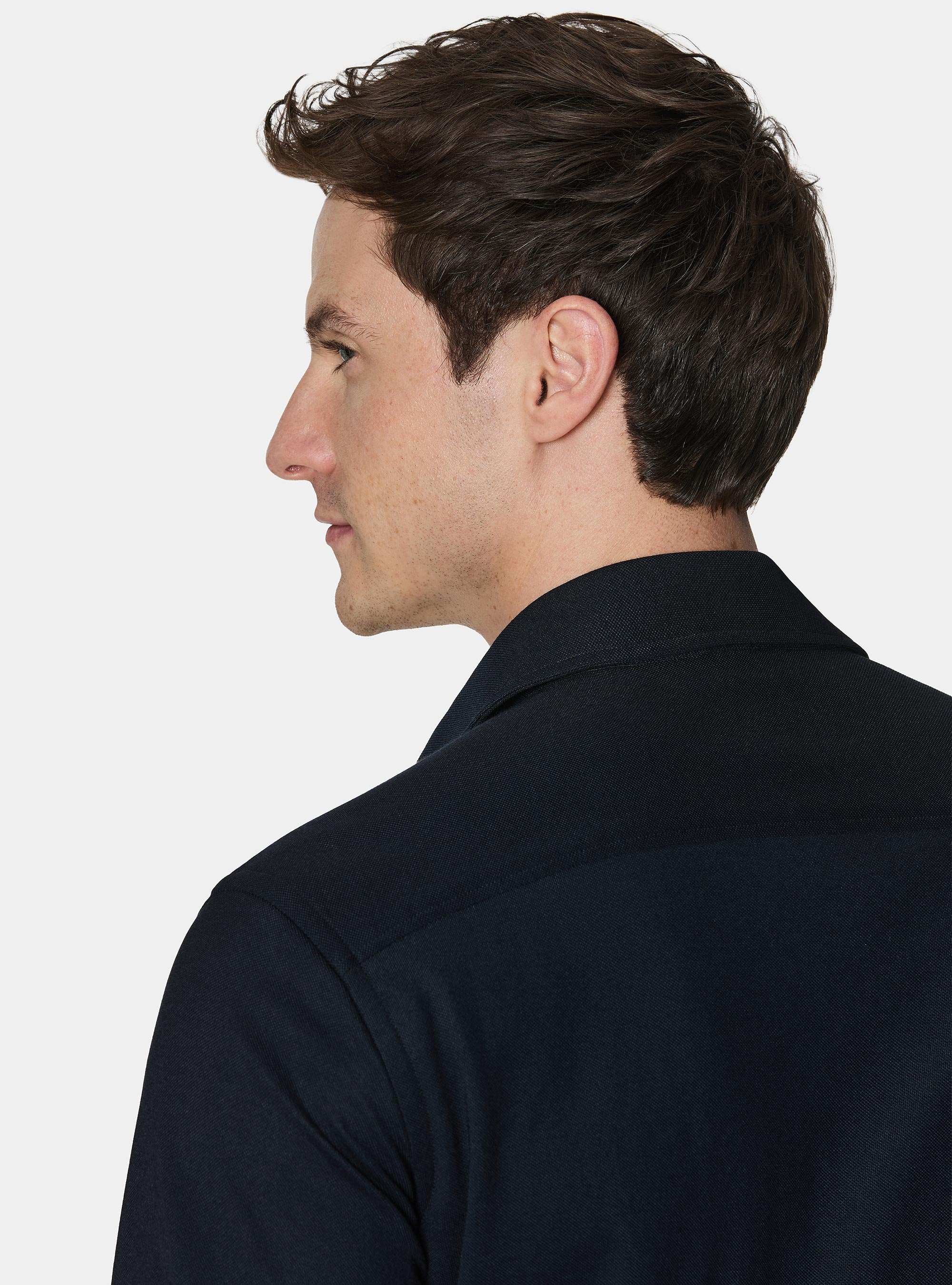 Camicia a polo GT01 in misto cotone piquet, BLU NAVY