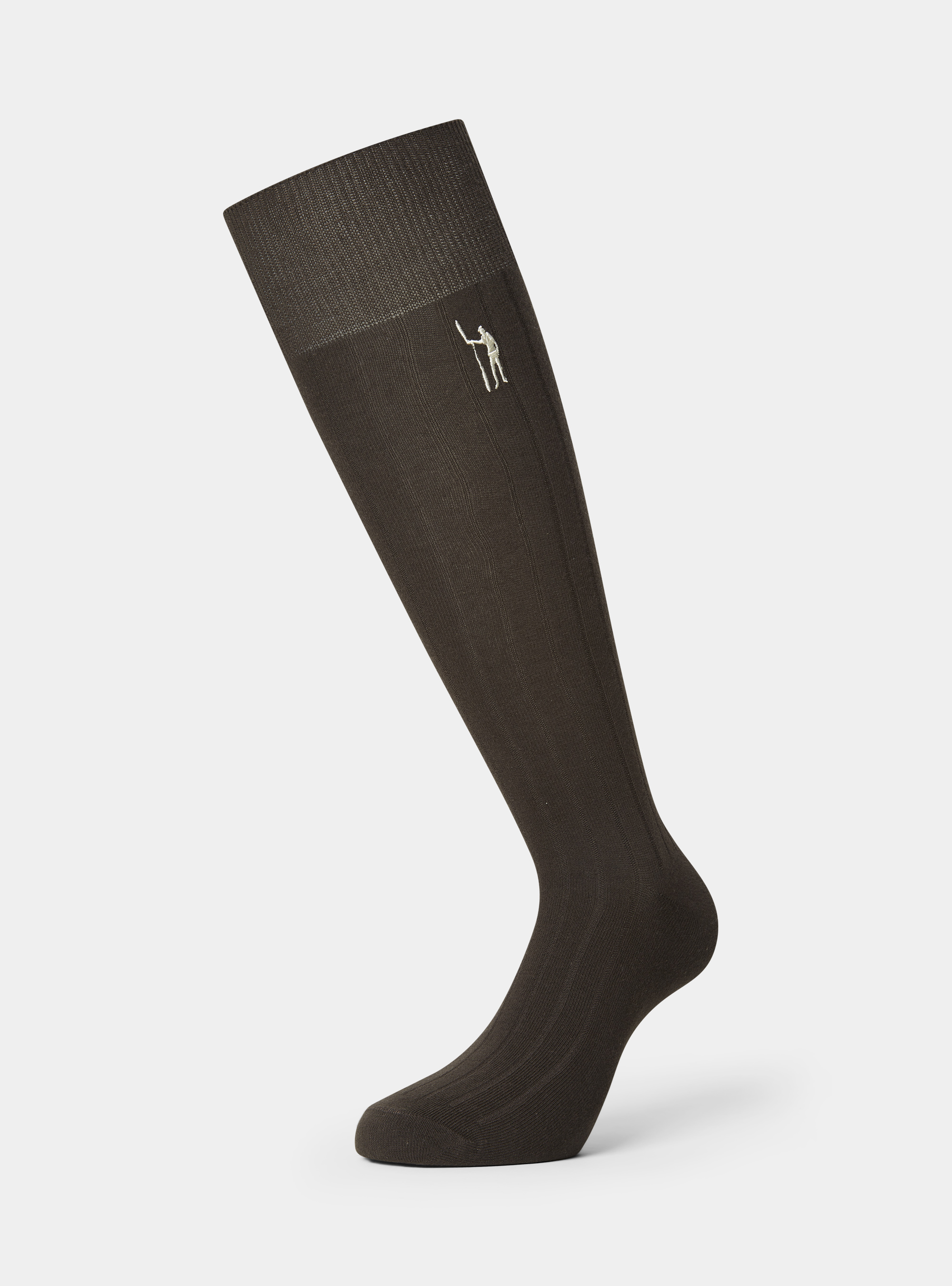 Ribbed cotton-blend socks, BROWN