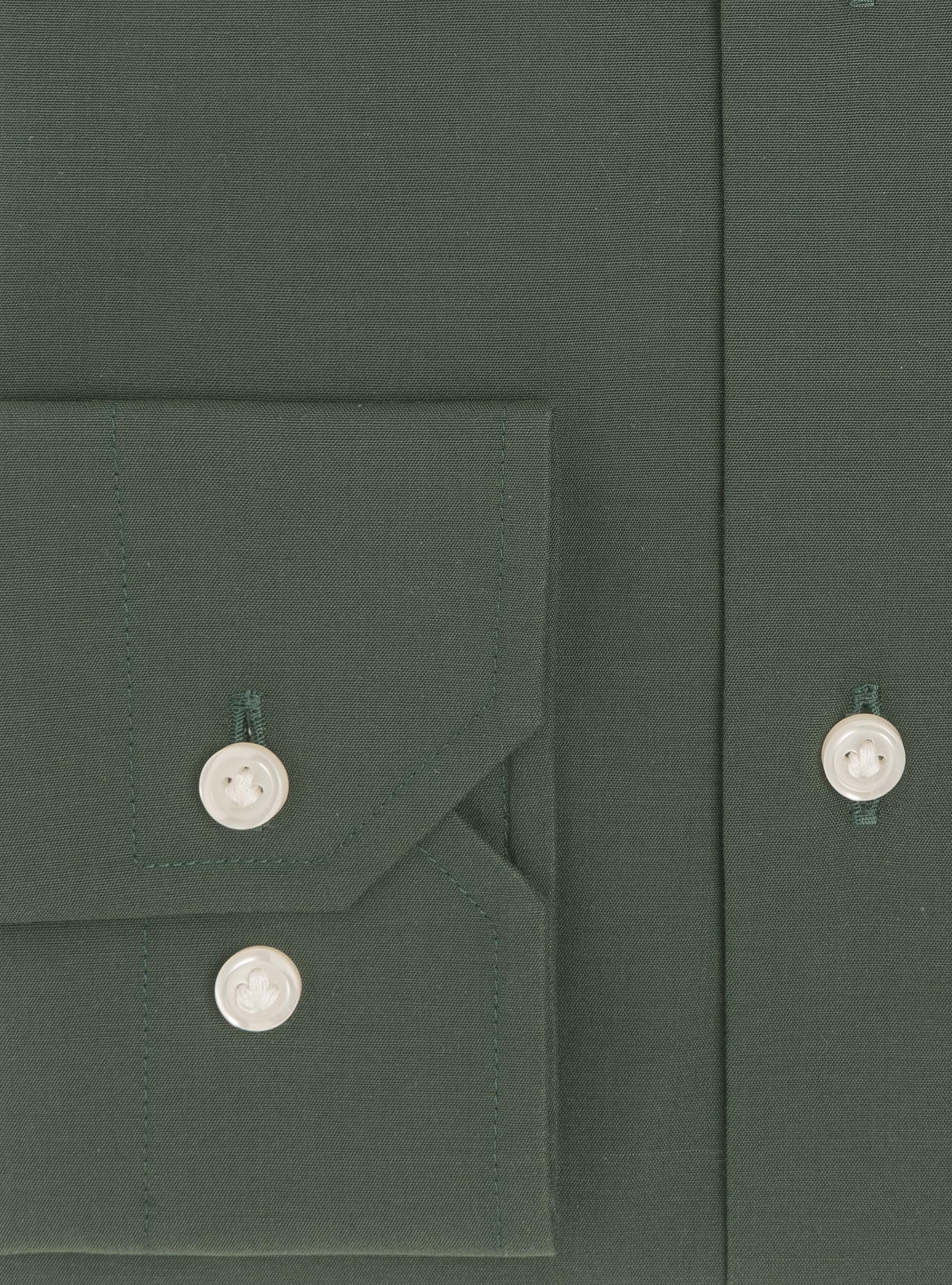 Camicia slim fit in popeline di cotone stretch, MILITARE 0609C