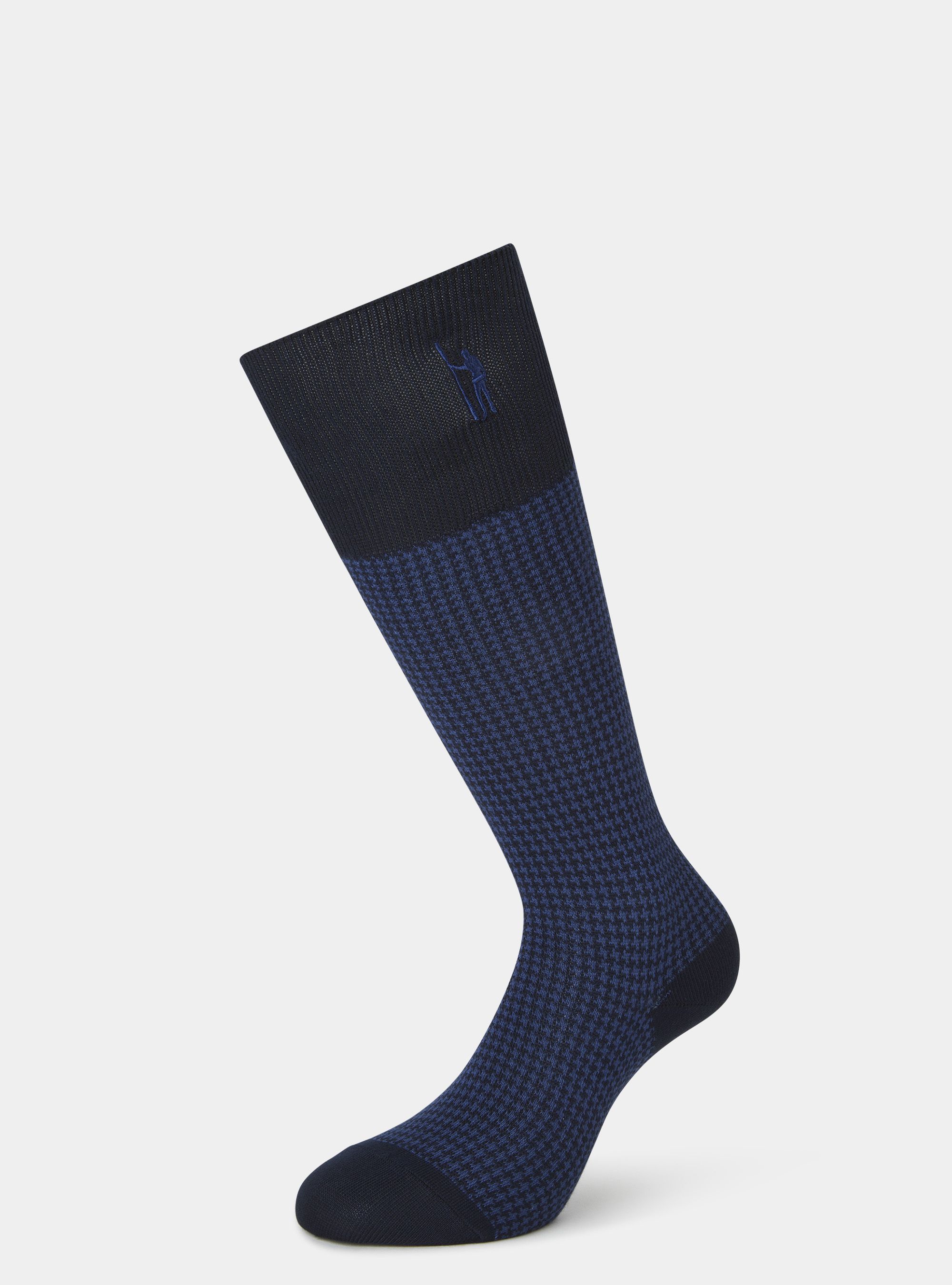 Calza lunga motivo pied de poule, BLU NAVY