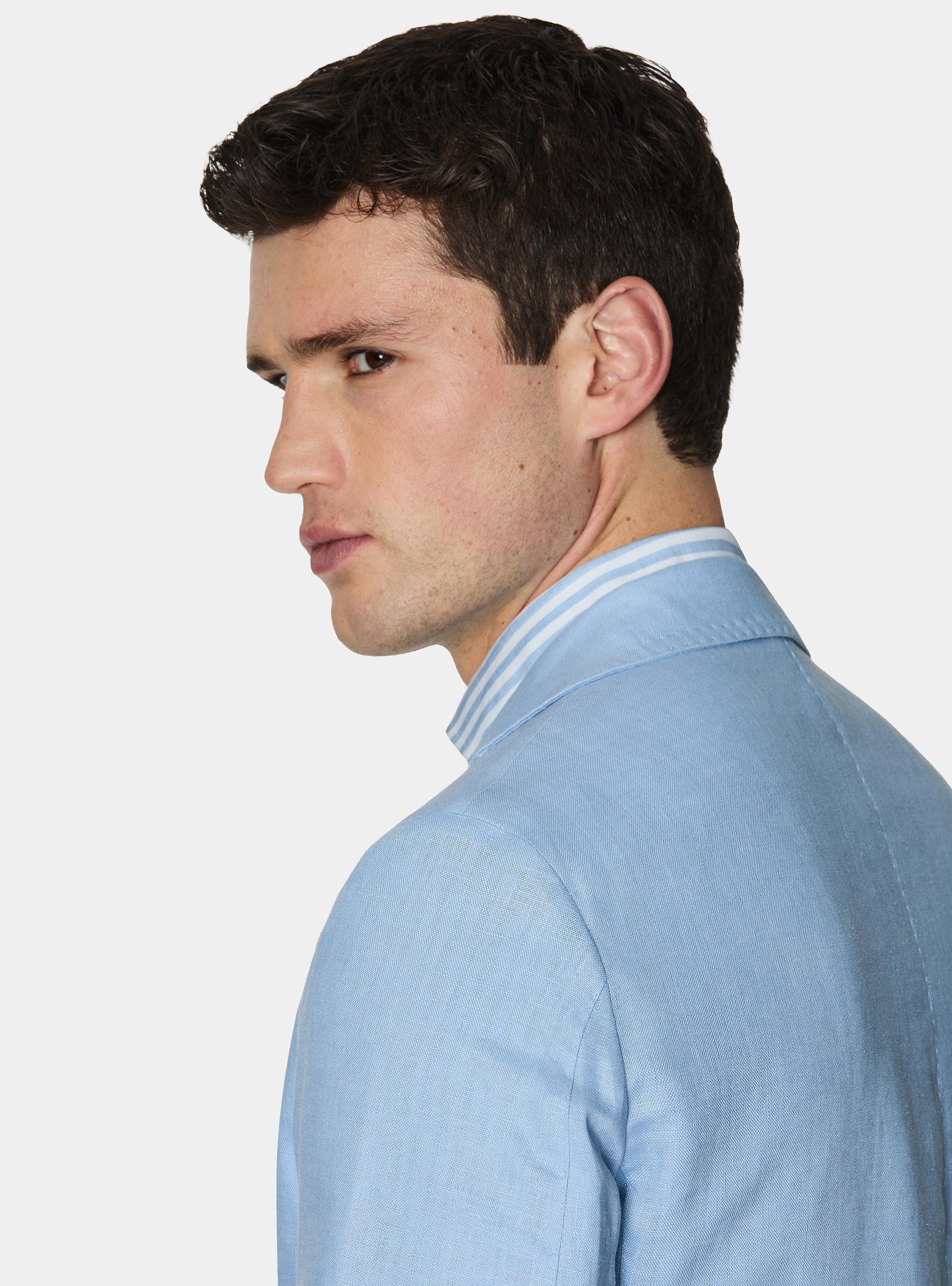 Anzugjacke aus reinem Leinen, 0266C AZZURRO