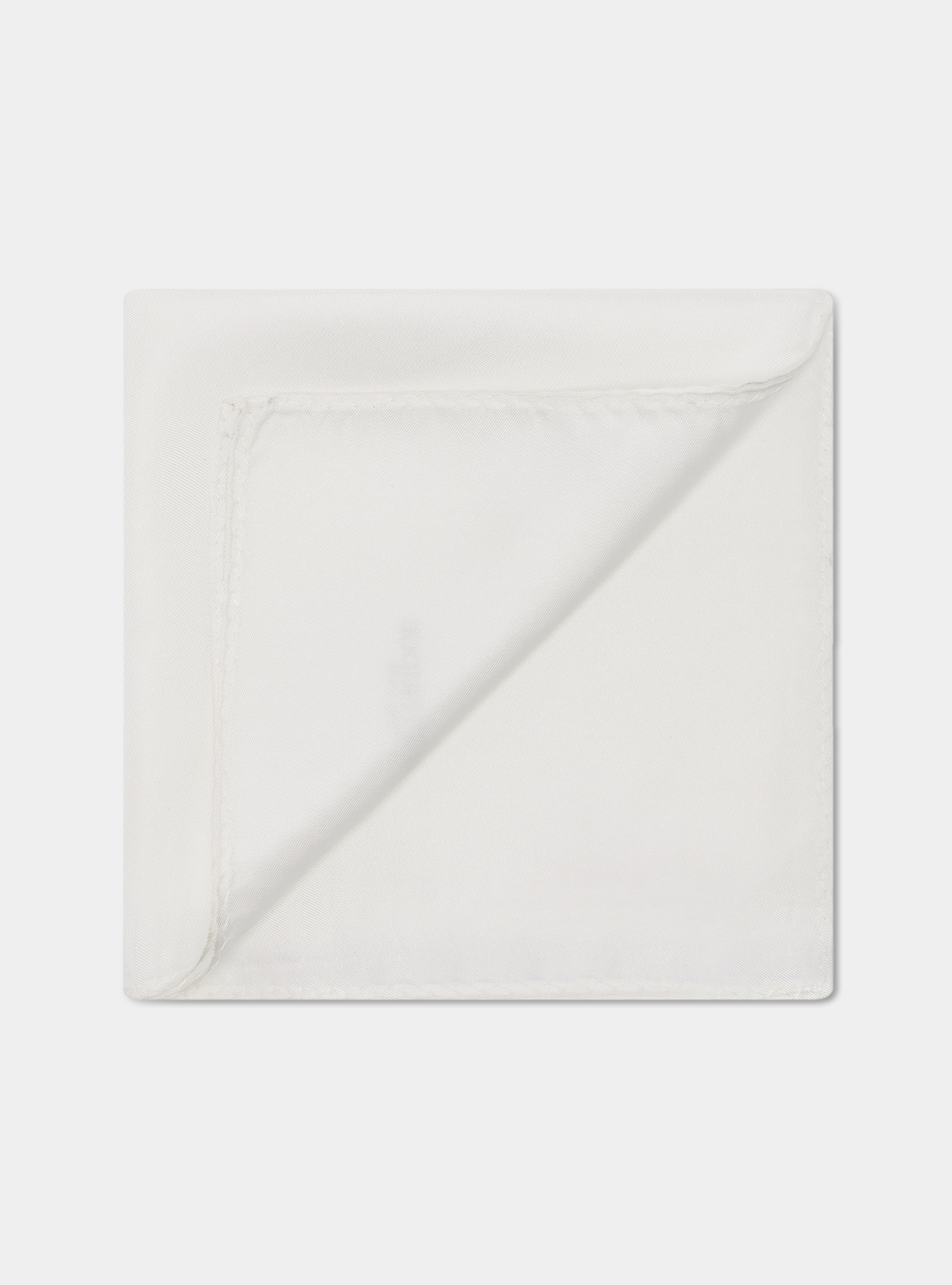 Pochette bianca in seta con logo, BIANCO