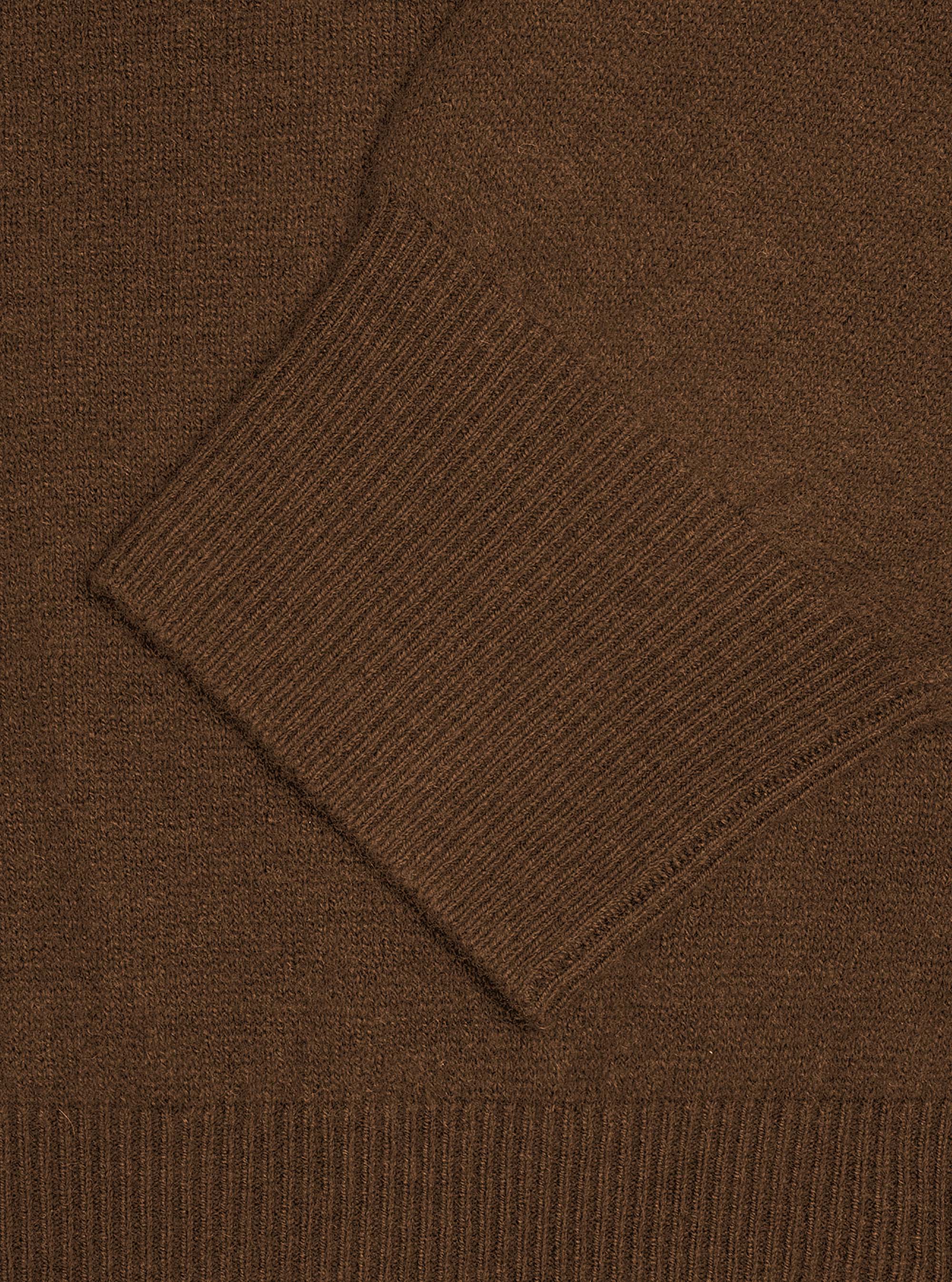 Maglia girocollo in lana lambswool e cashmere, TABACCO 0546C