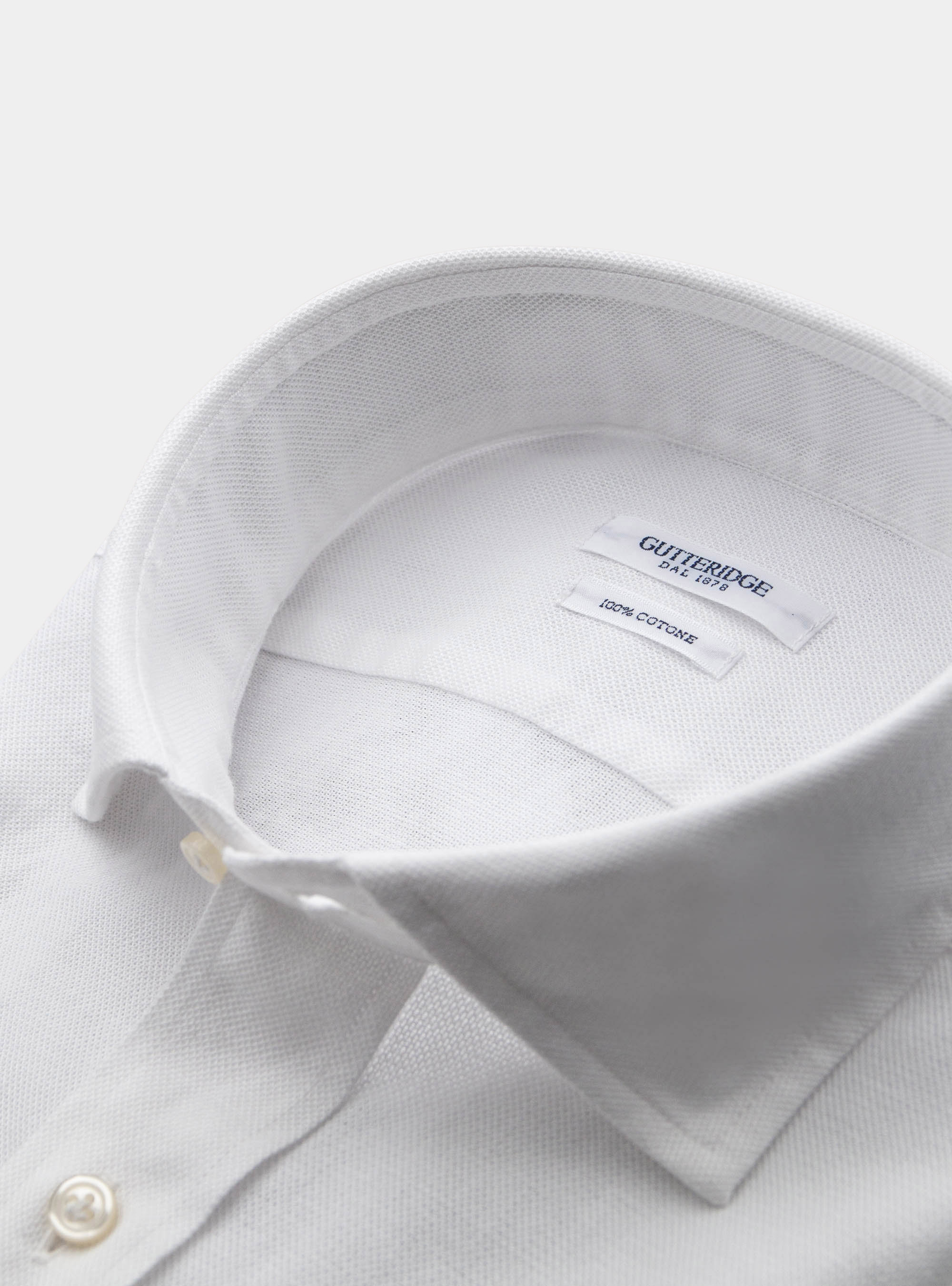 Camicia collo francese piccolo in giro inglese, BIANCO