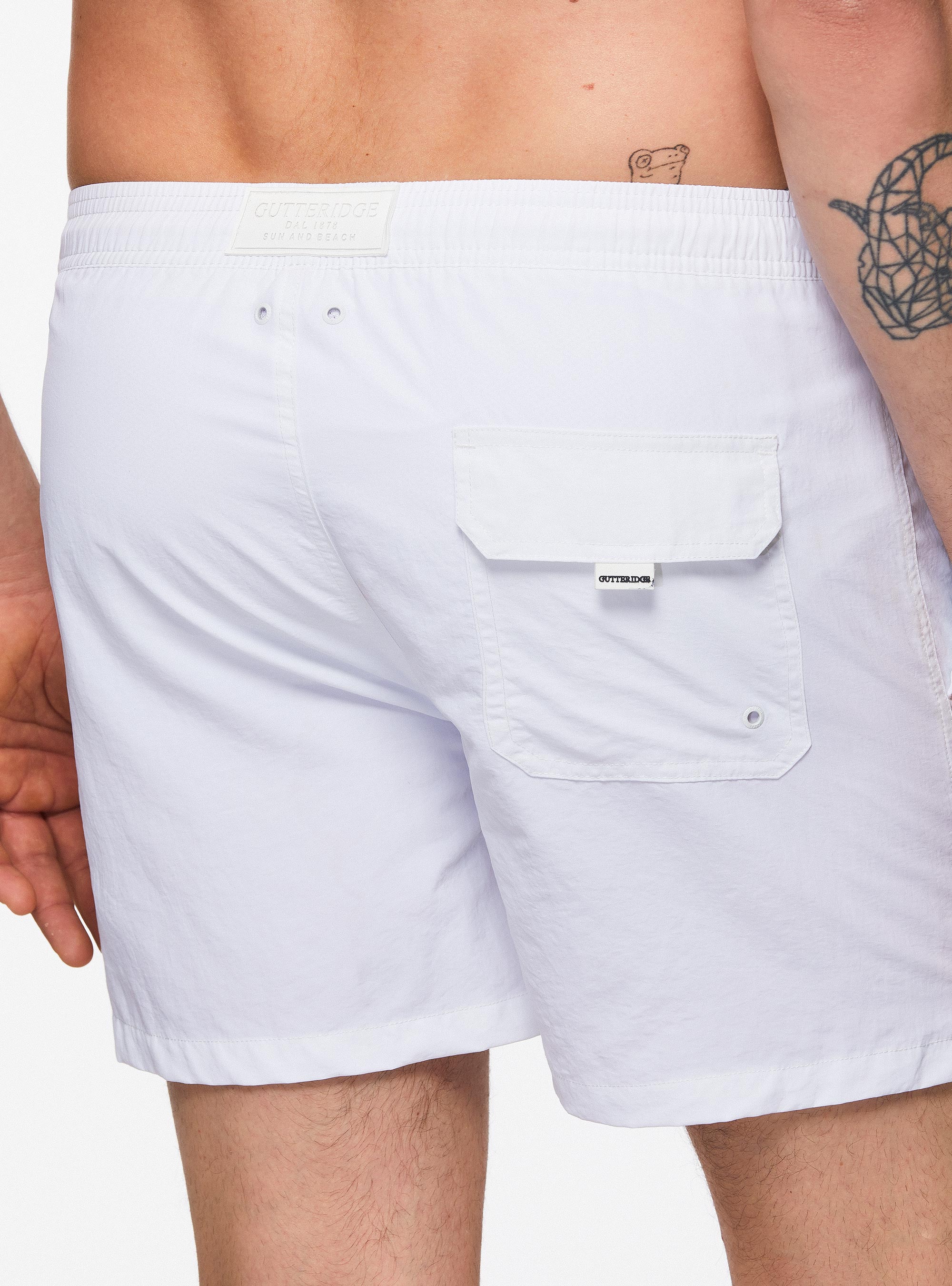 Costume da bagno tinta unita, BIANCO