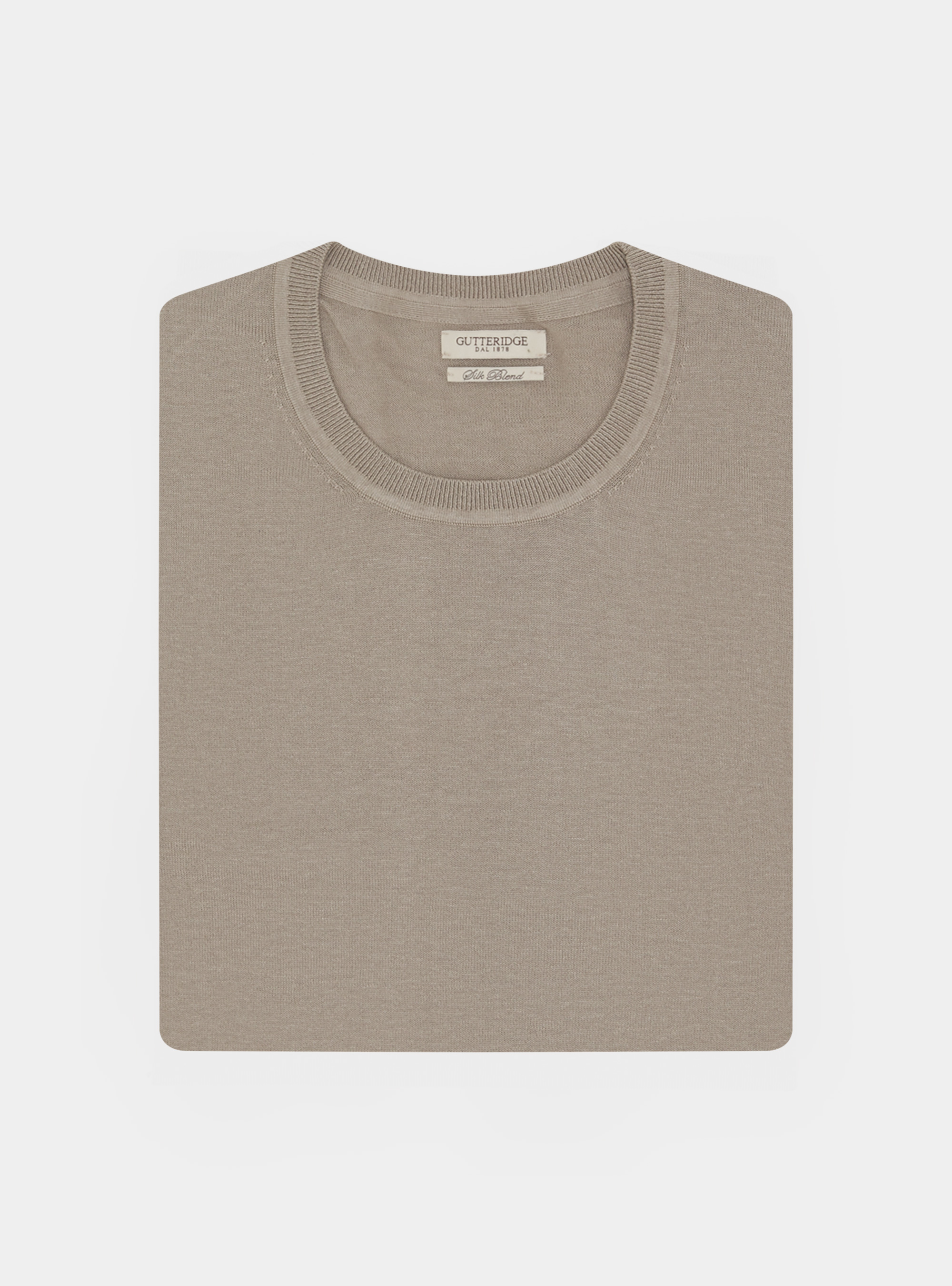 Silk and cotton crew-neck sweater, SAND