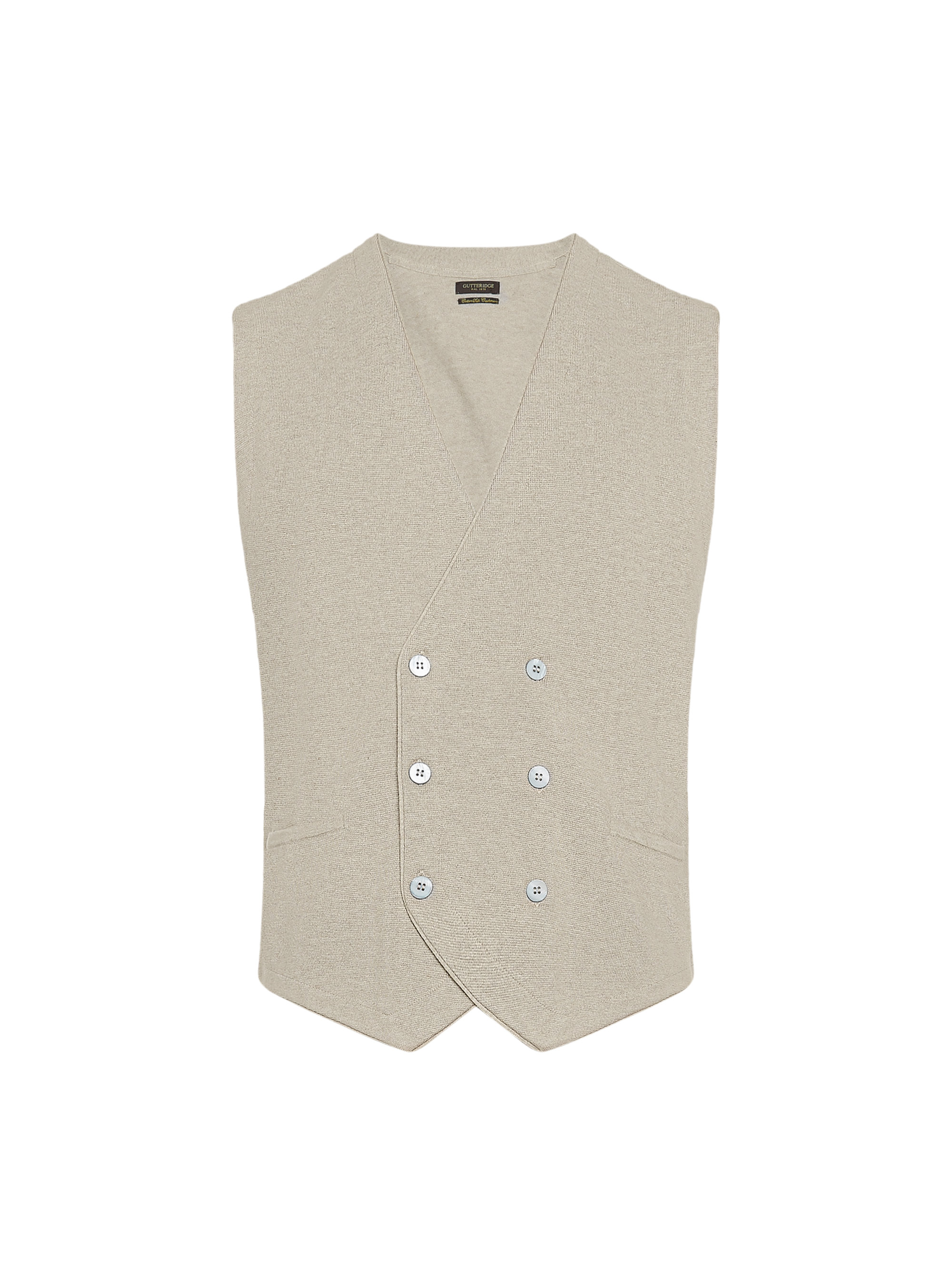 Gilet double boutonnage en maille de coton soie et cachemire, &Atilde; CRU
