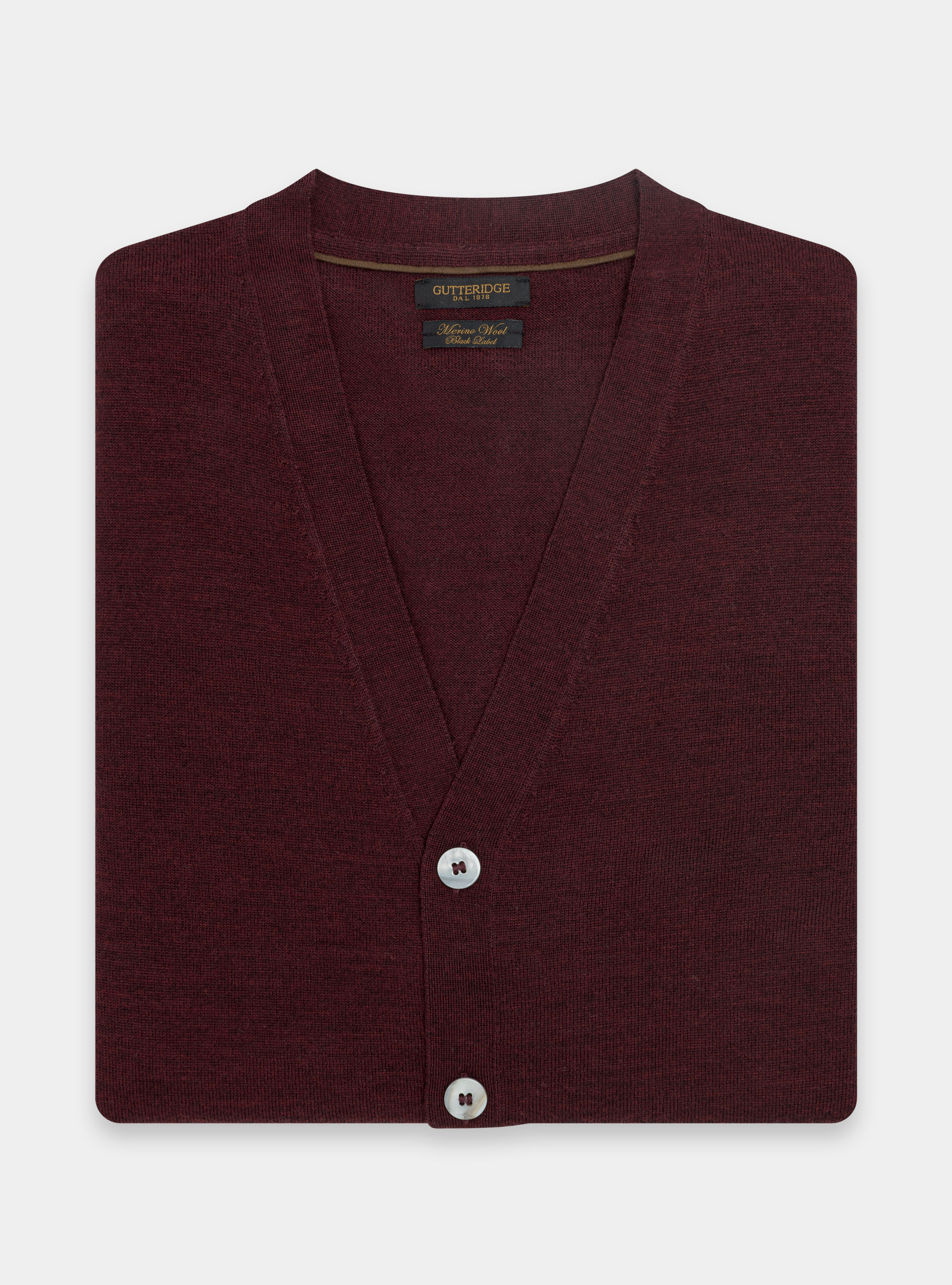 Strickjacke aus reiner Merinowolle, BORDEAUX 0311C