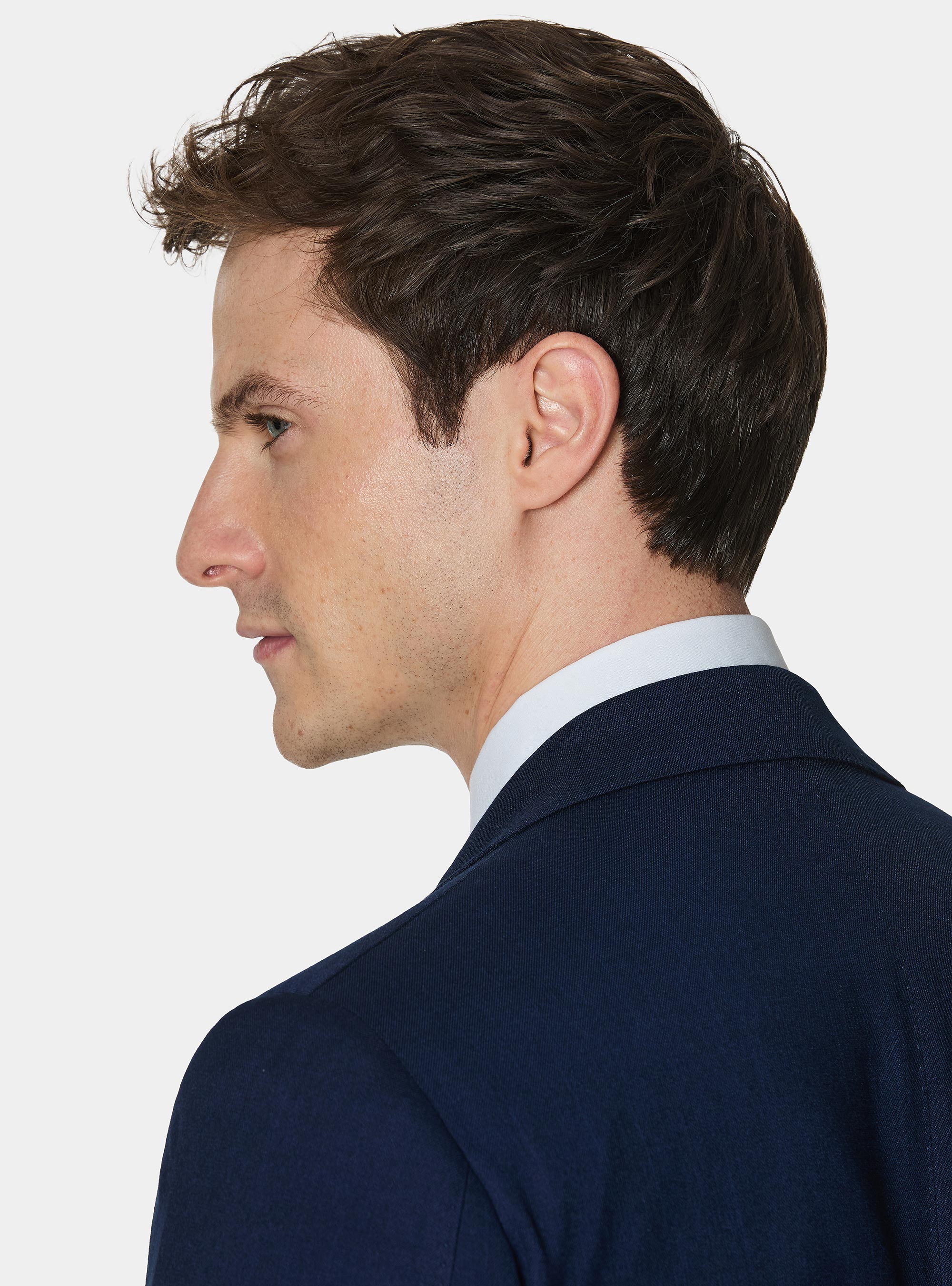 Flamed fabric suit blazer, NAVY BLUE