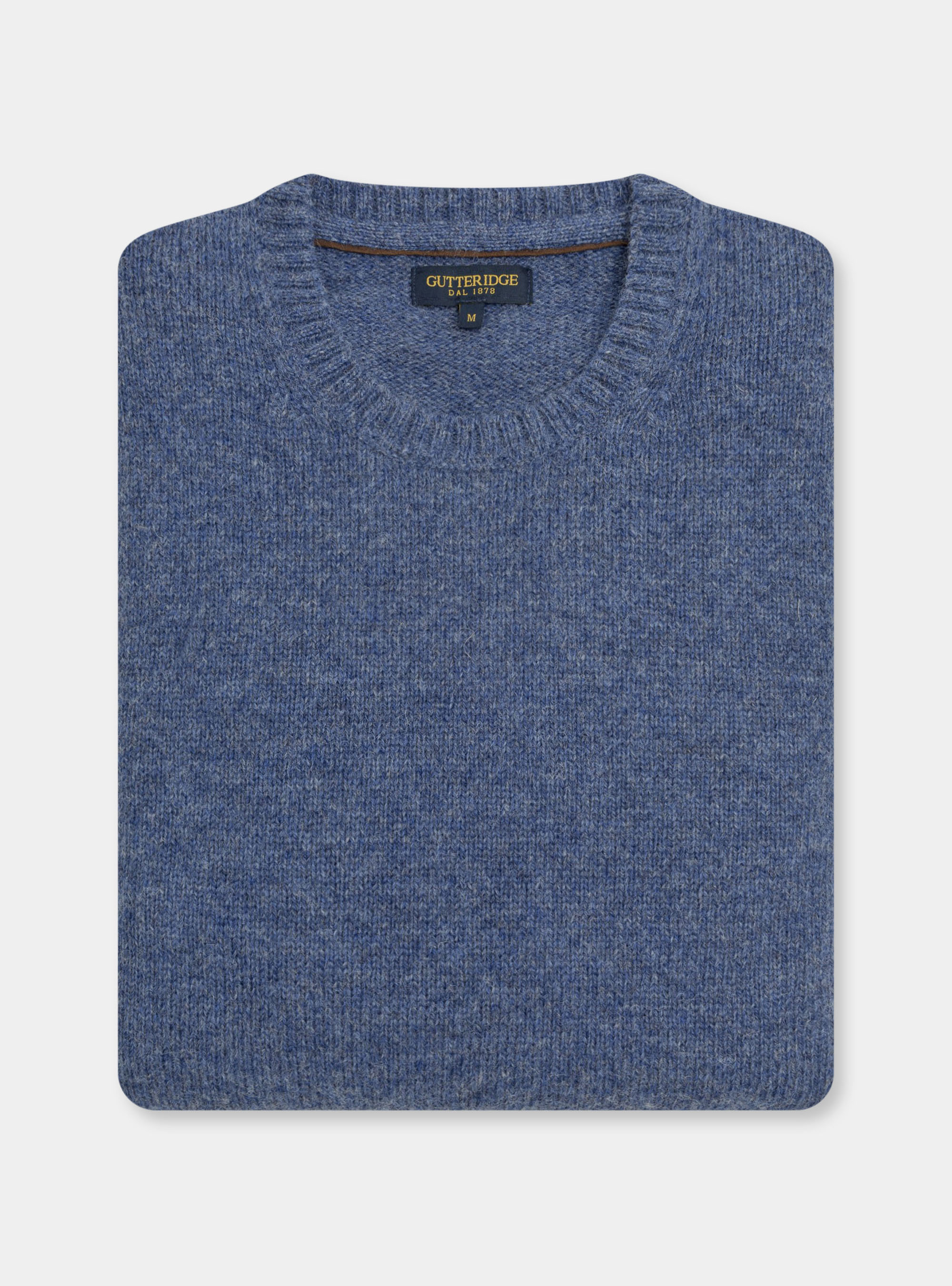 Pure Shetland wool sweater, 0243C DENIM