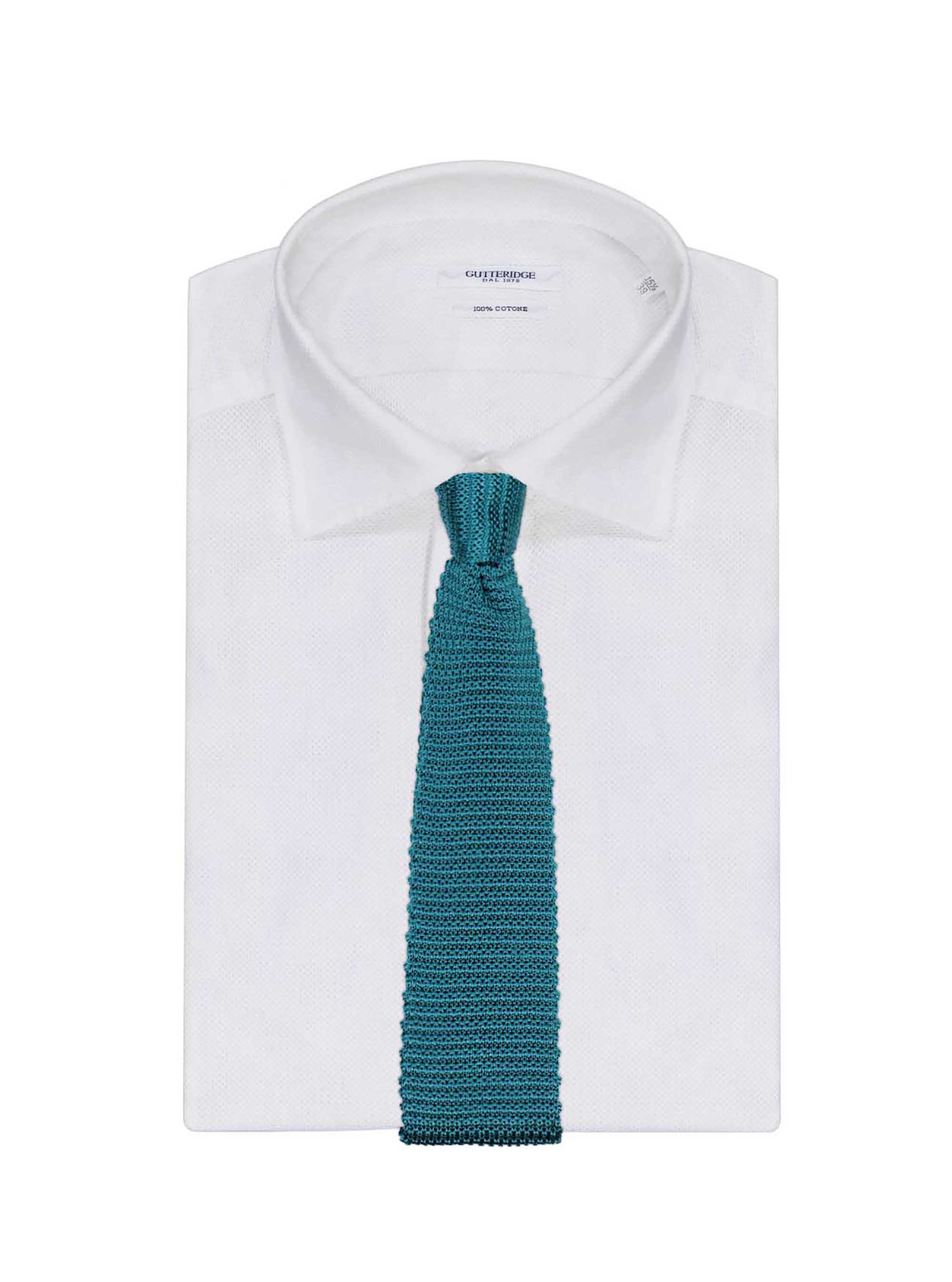 Cravatta a maglia tinta unita, EMERALD 063C