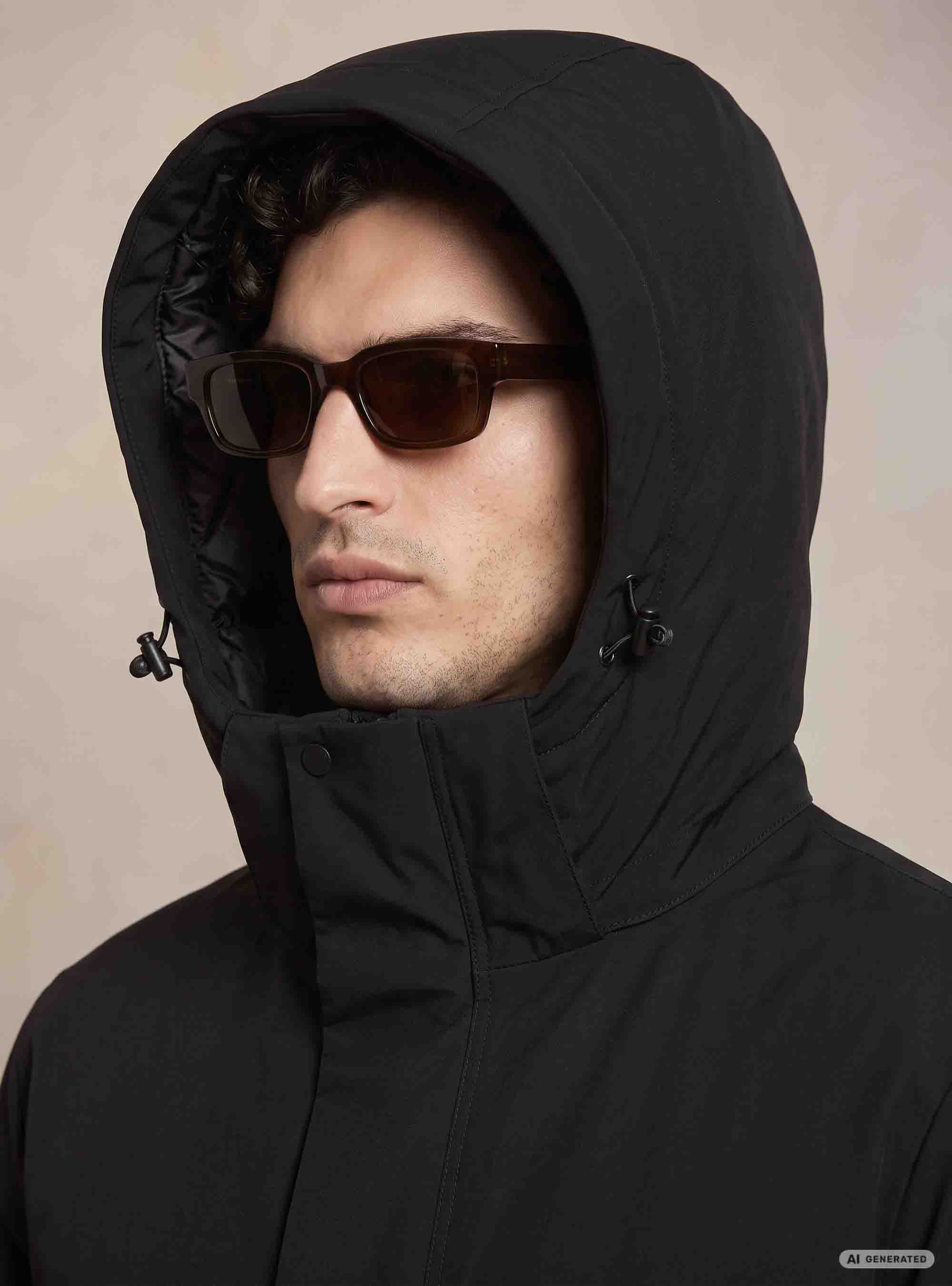 Skijacke mit Kapuze, NERO 0100C