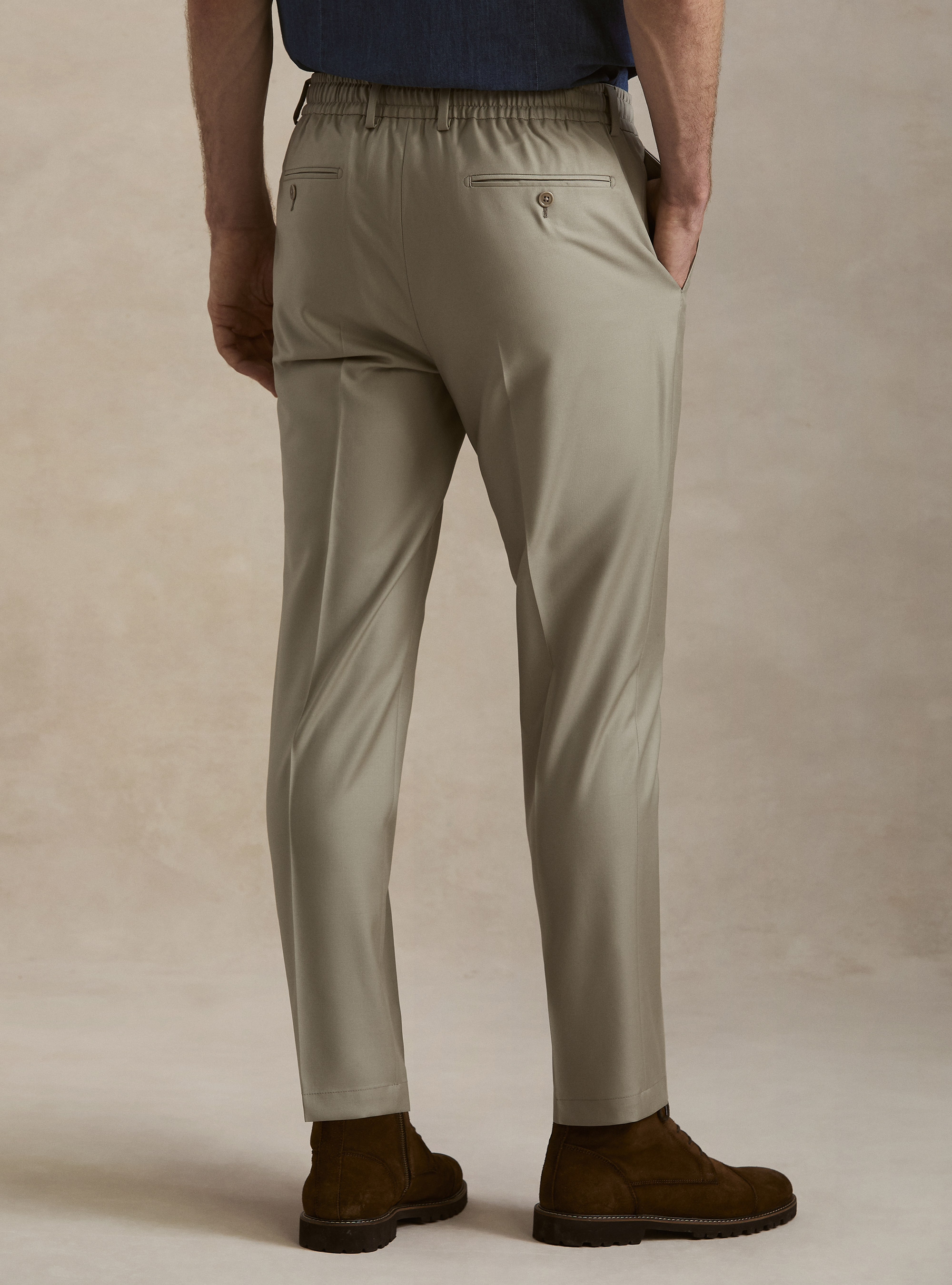VBC wool drawstring trousers, SABBIA 0591C