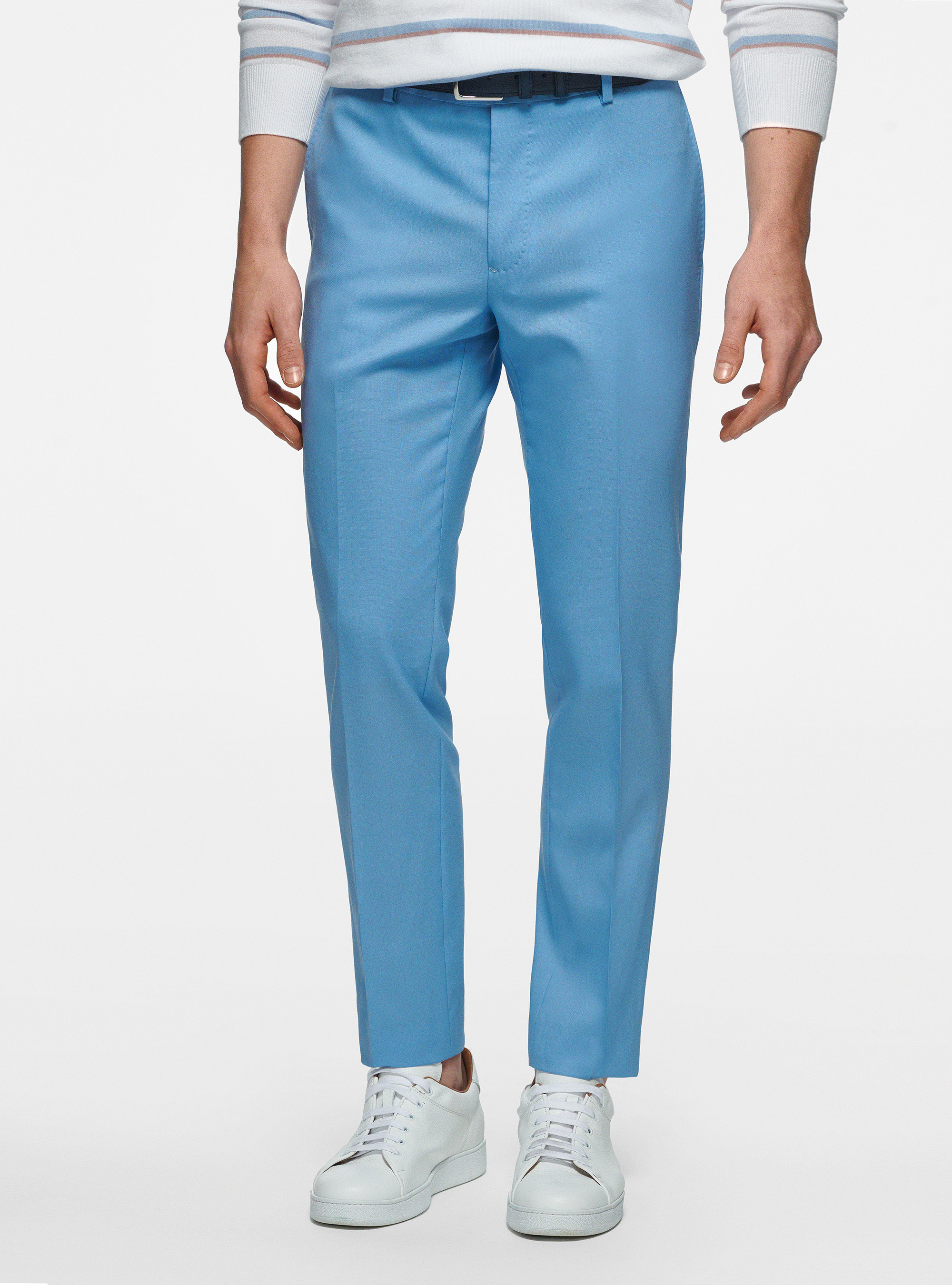 Pantaloni in pura lana Vitale Barberis Canonico, AZZURRO