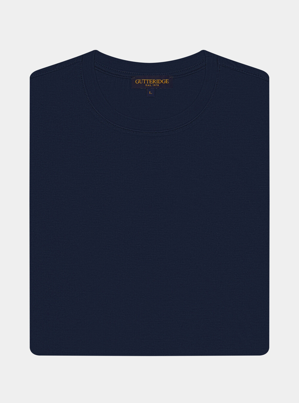 Lisle thread half-sleeved T-shirt, NAVY BLUE