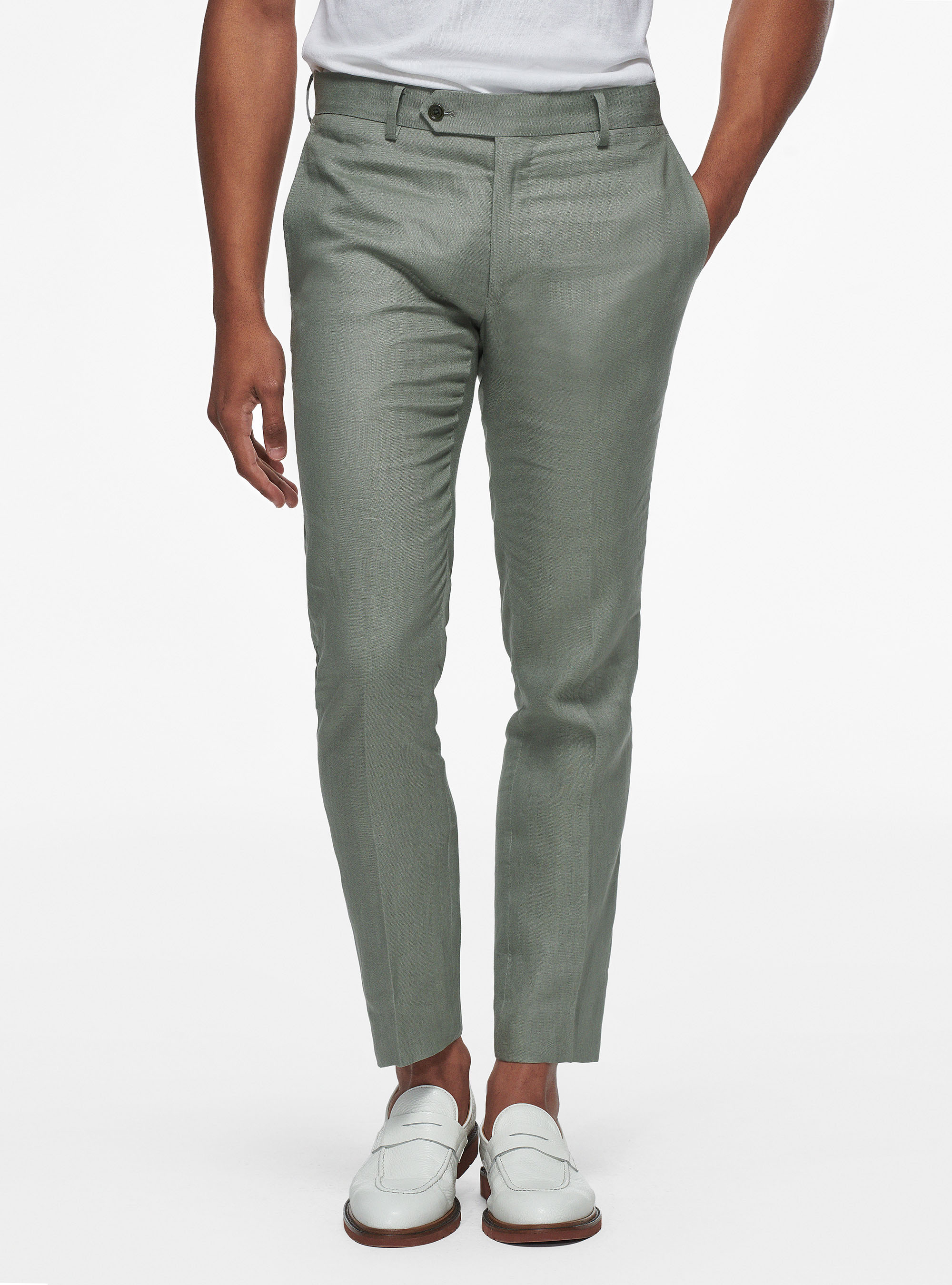 Gutteridge - Pantaloni in puro lino, Unisex, Salvia 0602c, Taglia: 44