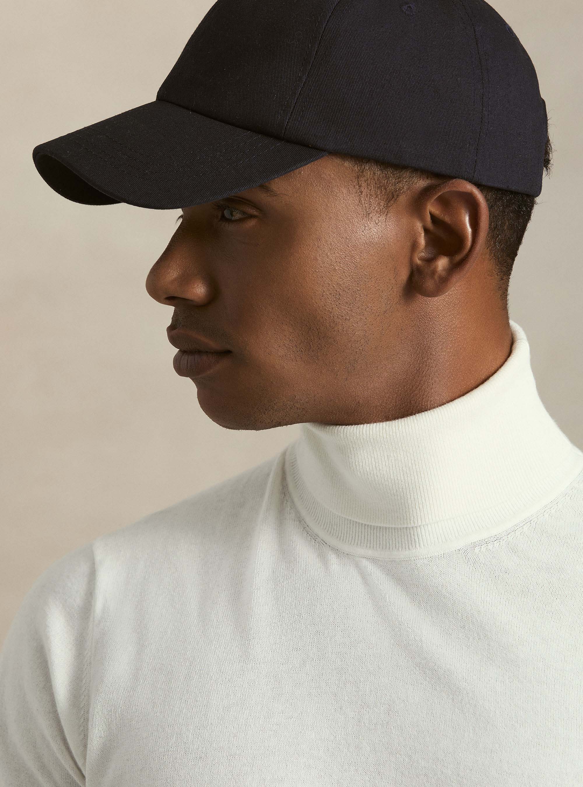 Dolcevita in cotone e cashmere, BIANCO