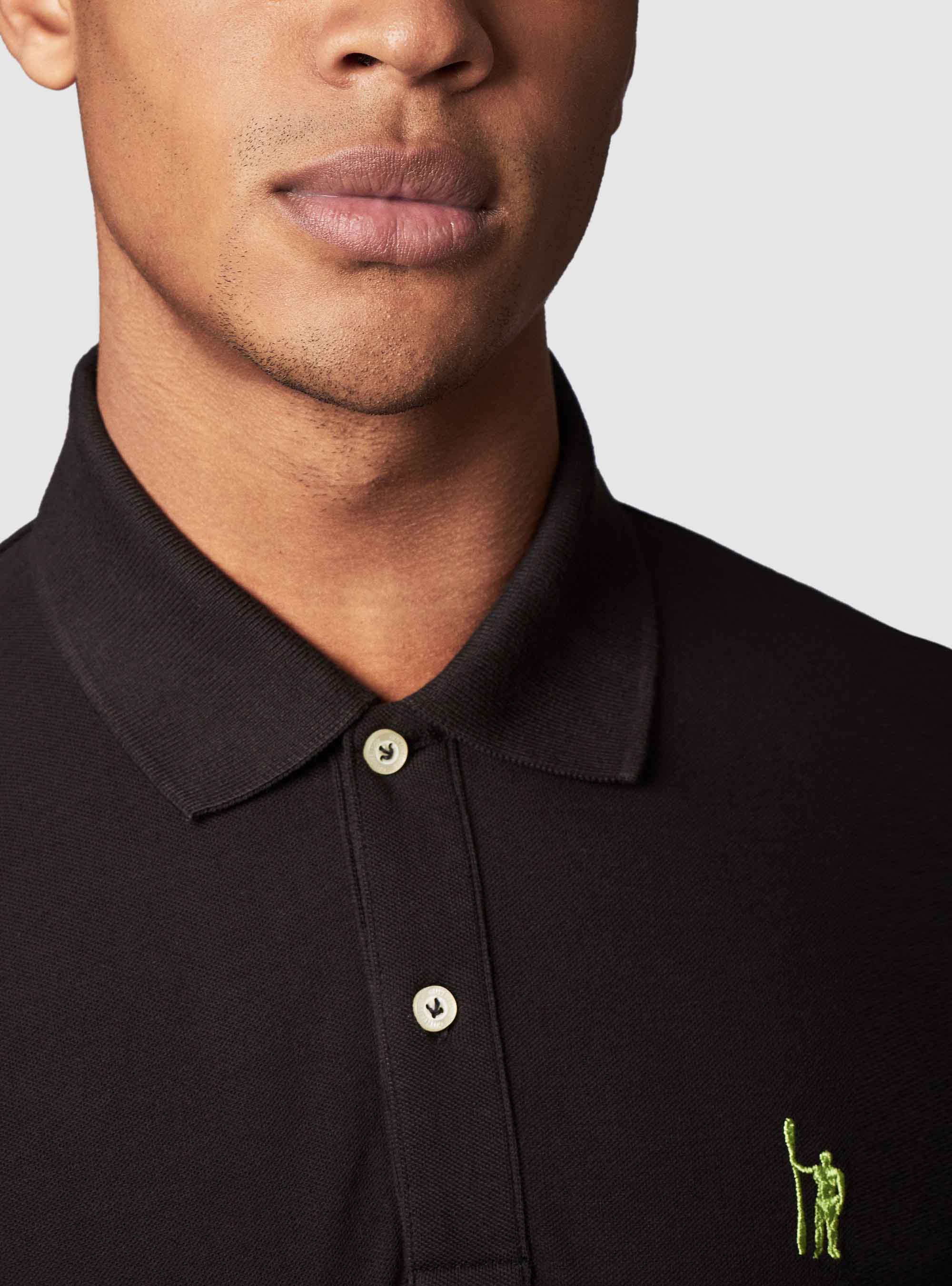 Polo basica in piquet, NERO