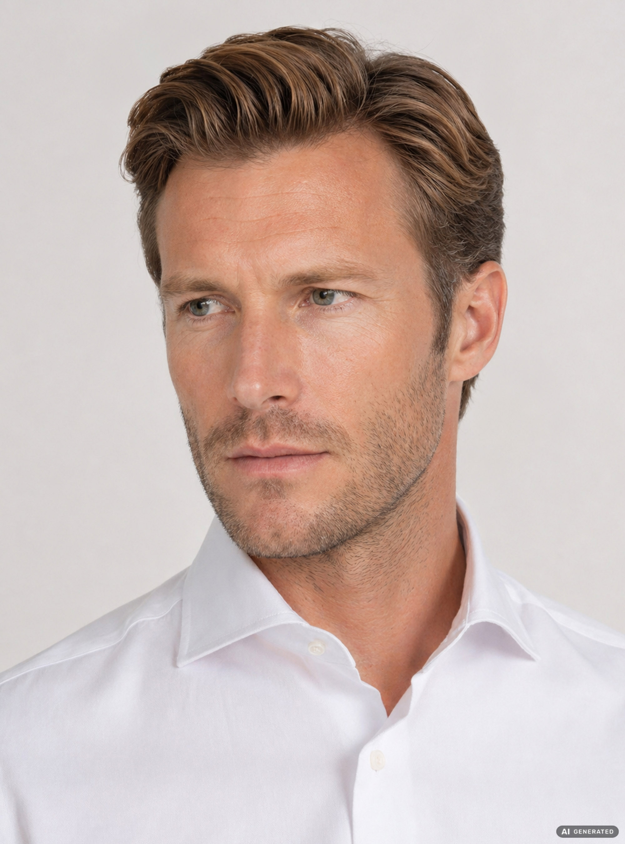 Camisa de sarga de algod&oacute;n, BLANCO