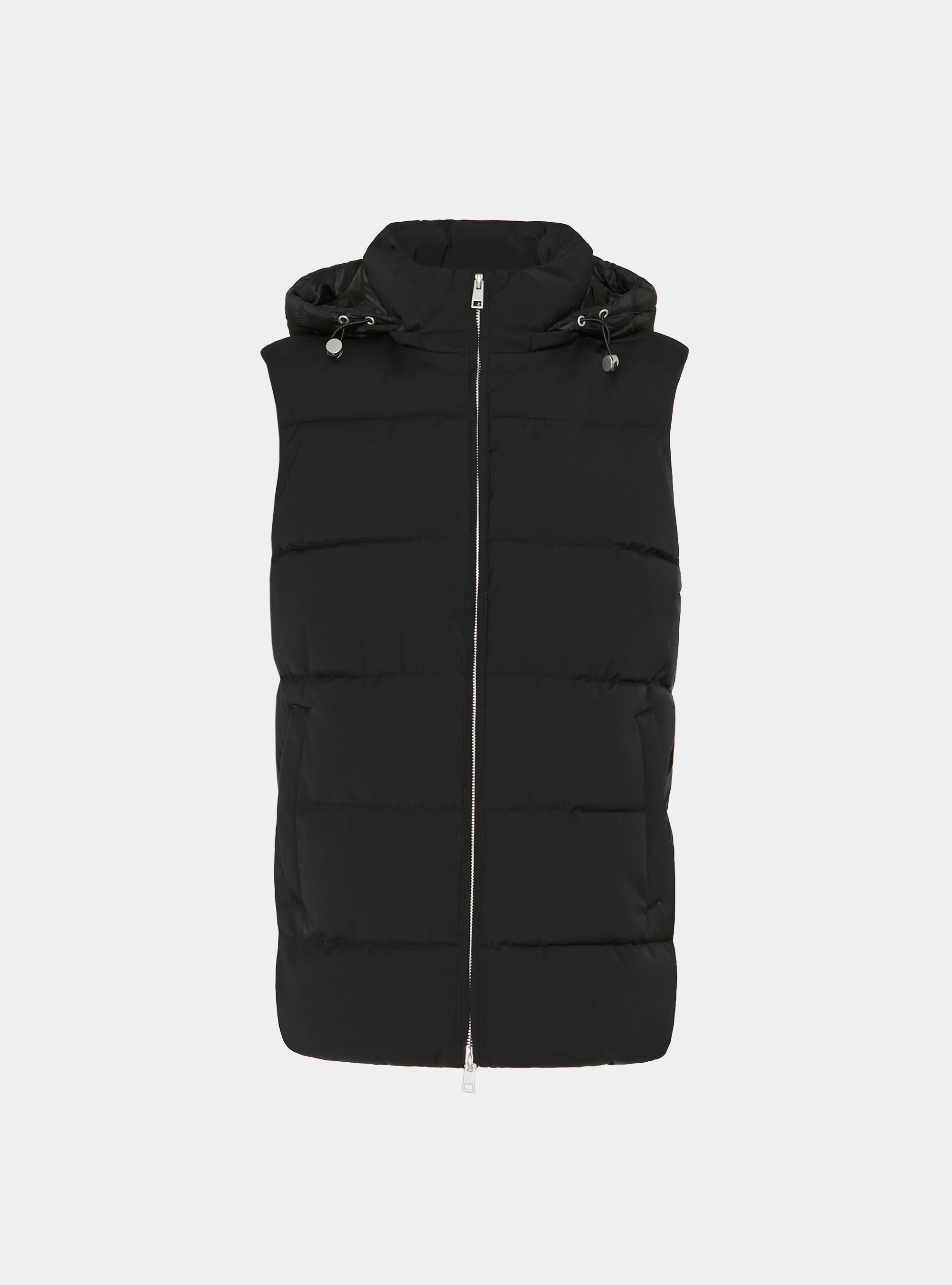 Smanicato imbottito con cappuccio, NERO