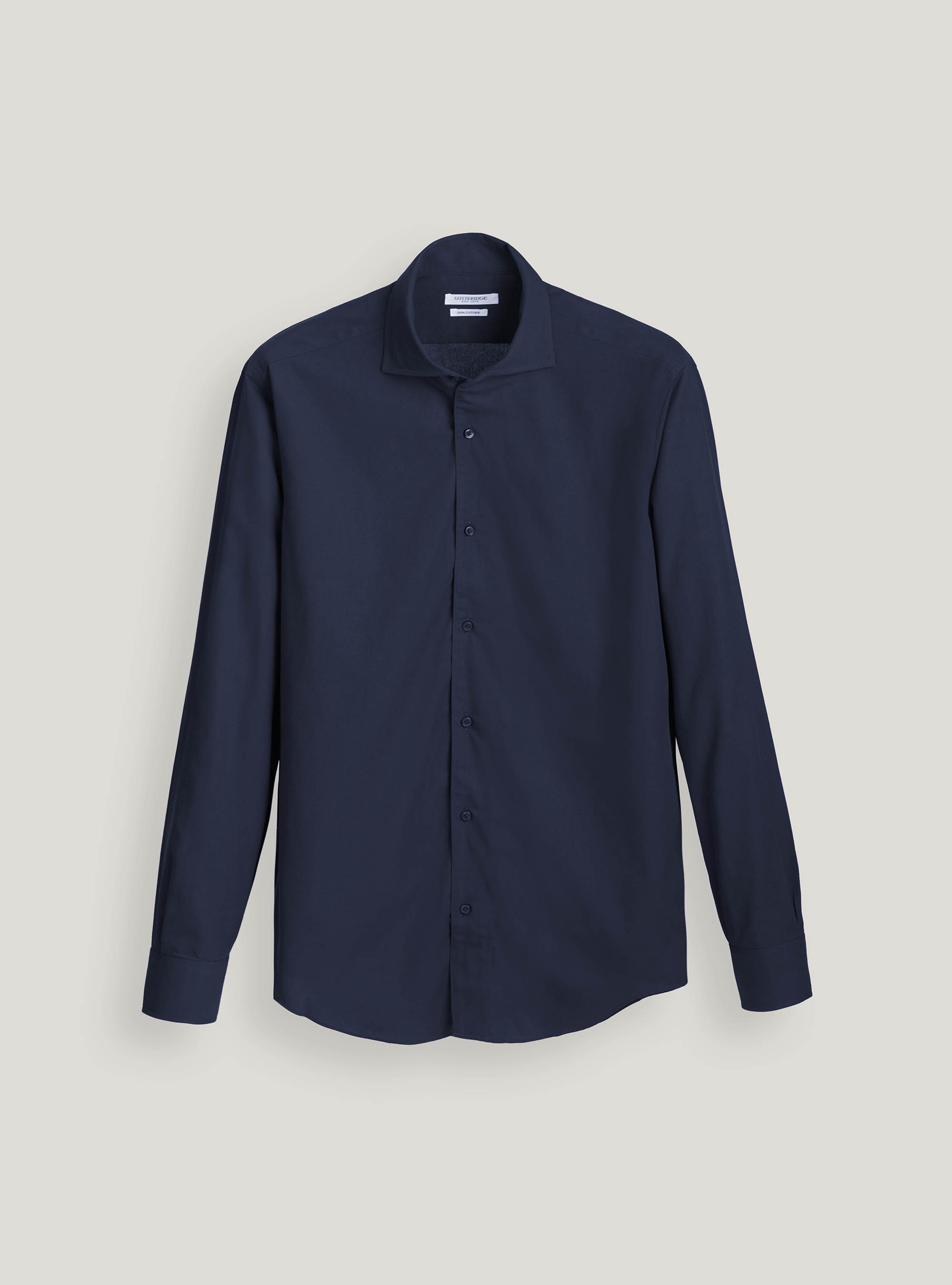 Camicia in flanella di cotone, BLU NAVY