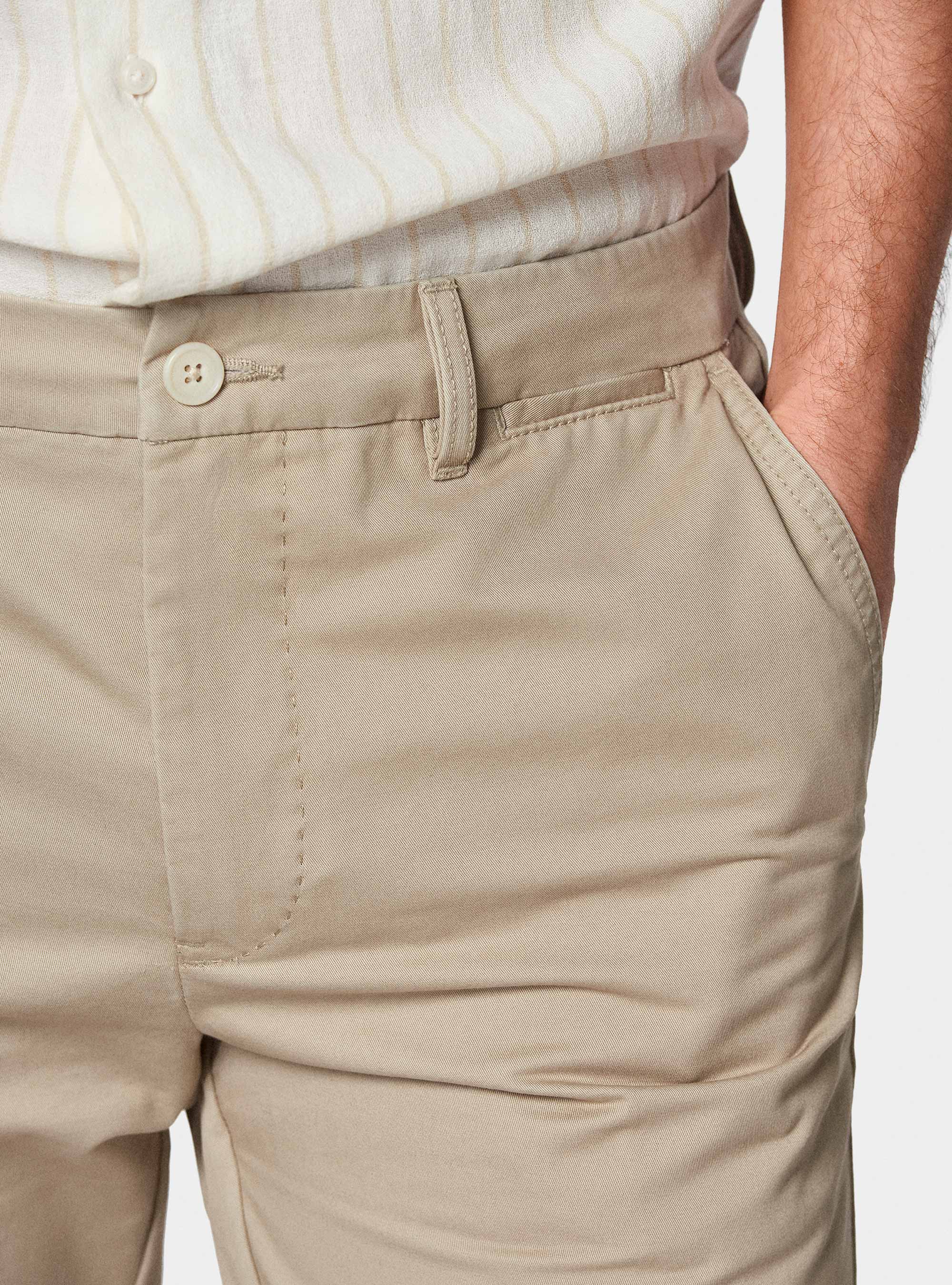 Bermuda en sergé de coton, SABLE