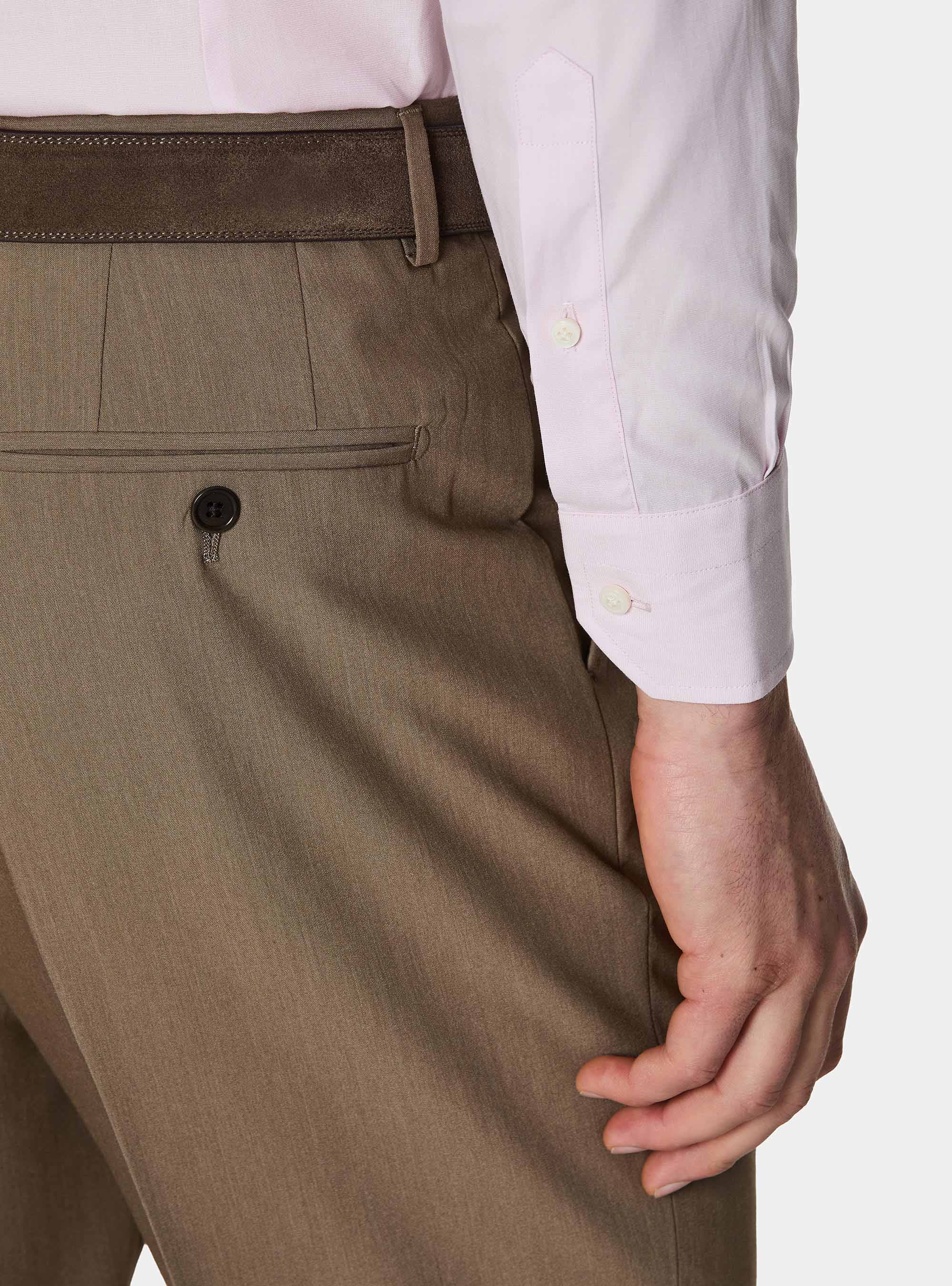 Chemise en coton fil &agrave; fil, ROSE