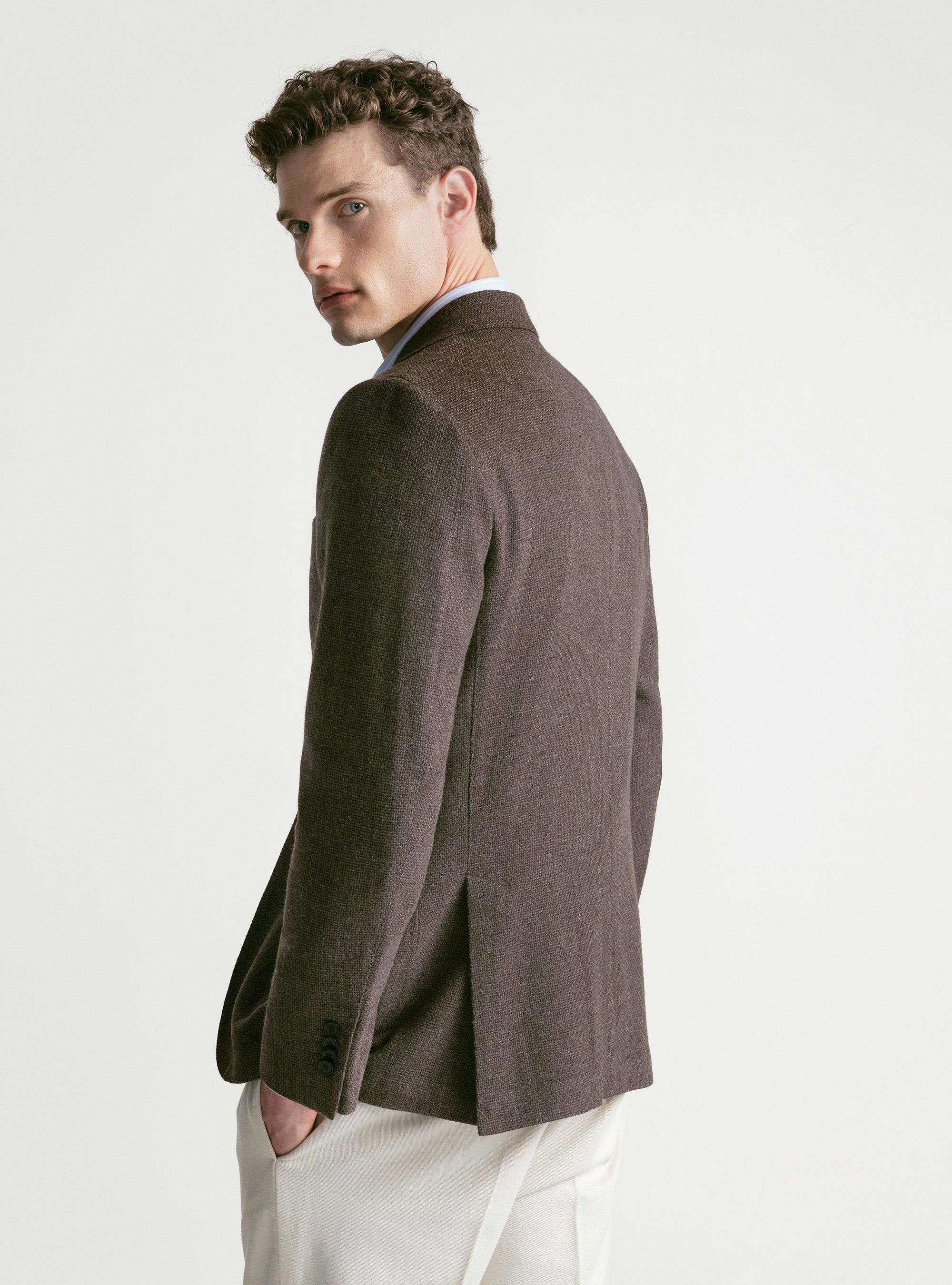 Americana de lana de algodón y cachemira, BARRO