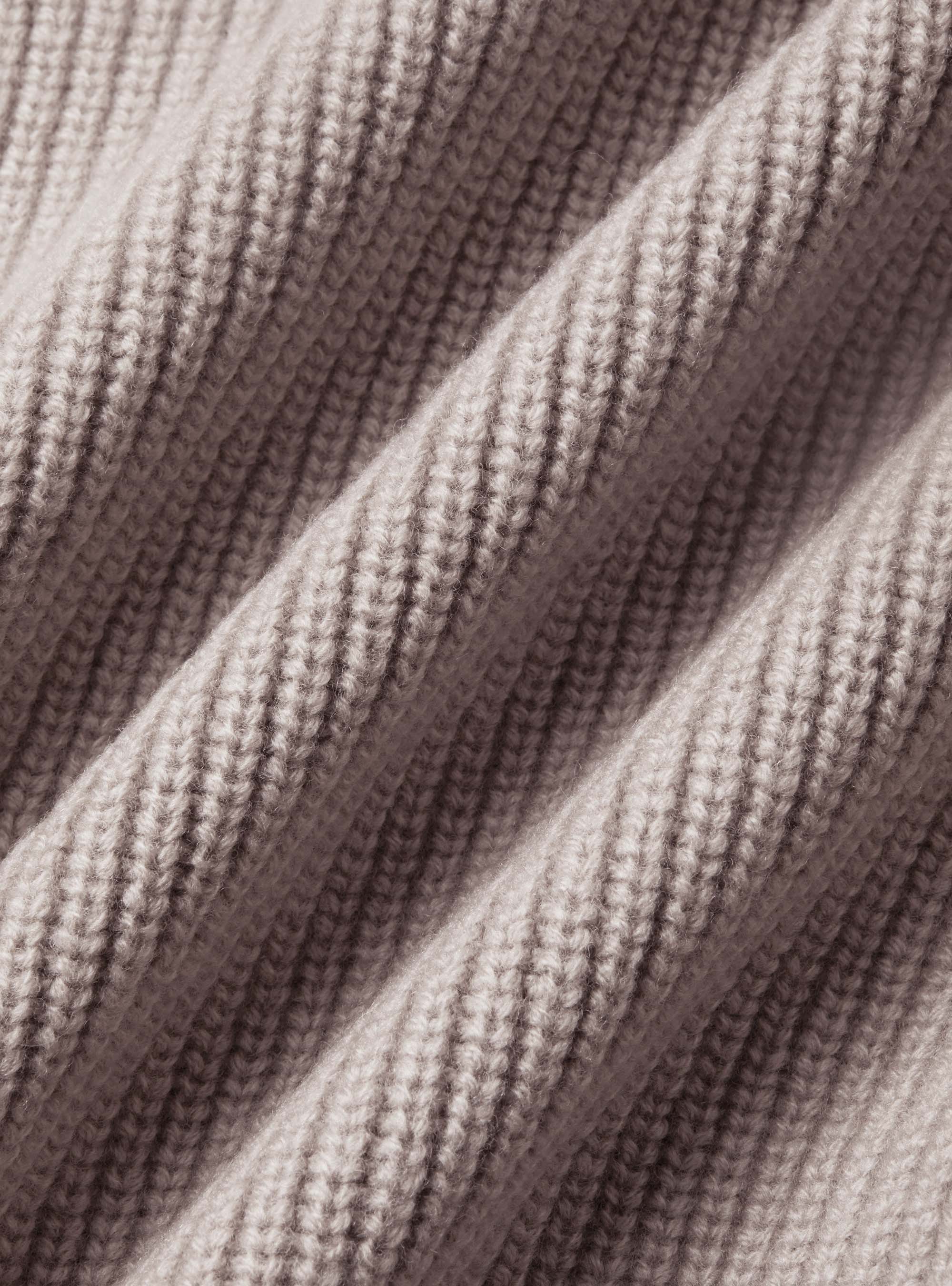 Cardigan con zip in maglia raglan in lana merino, SABBIA