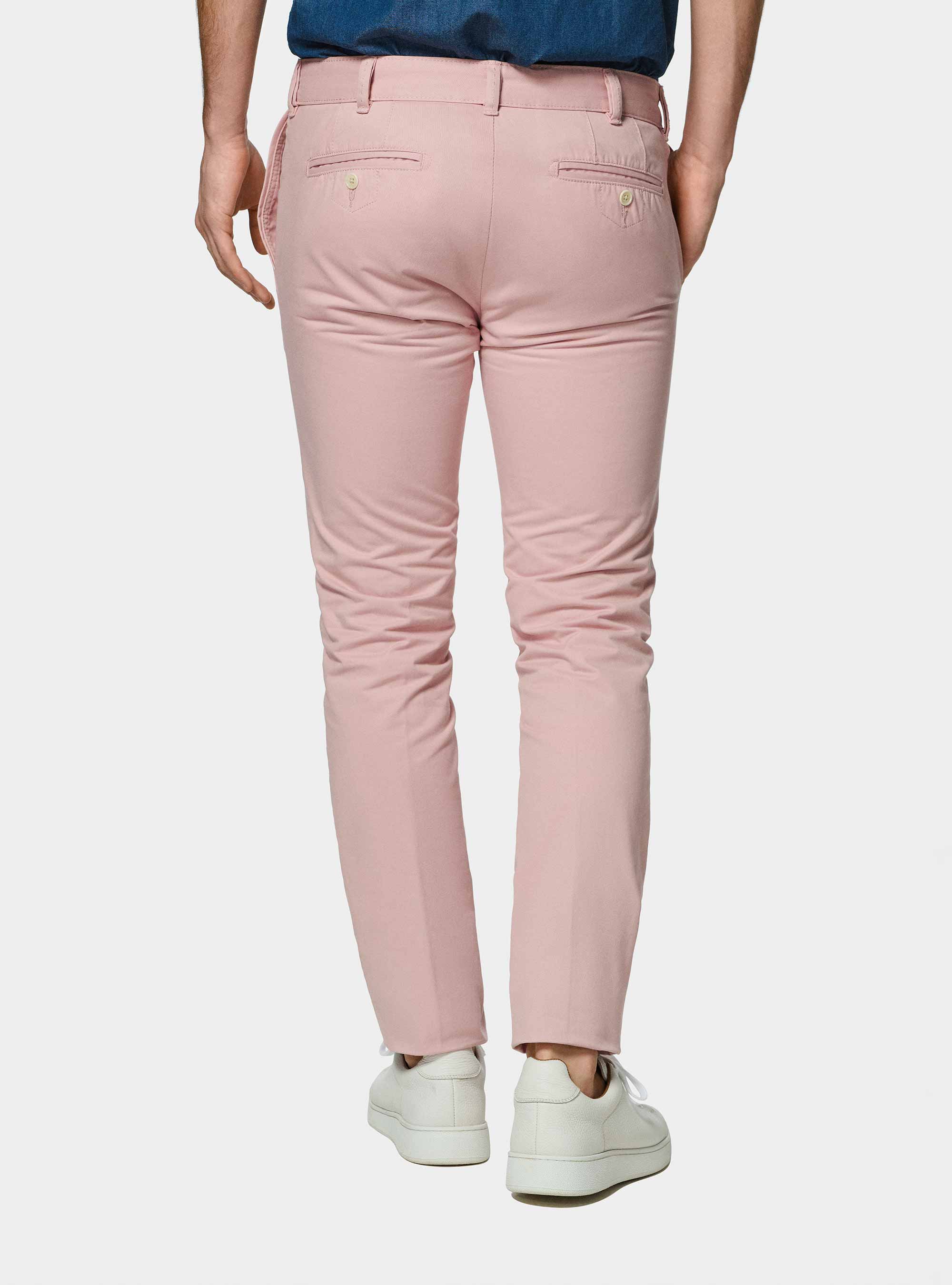 Pantalón chino slim fit de sarga de algodón, 0441C ROSA SCURO
