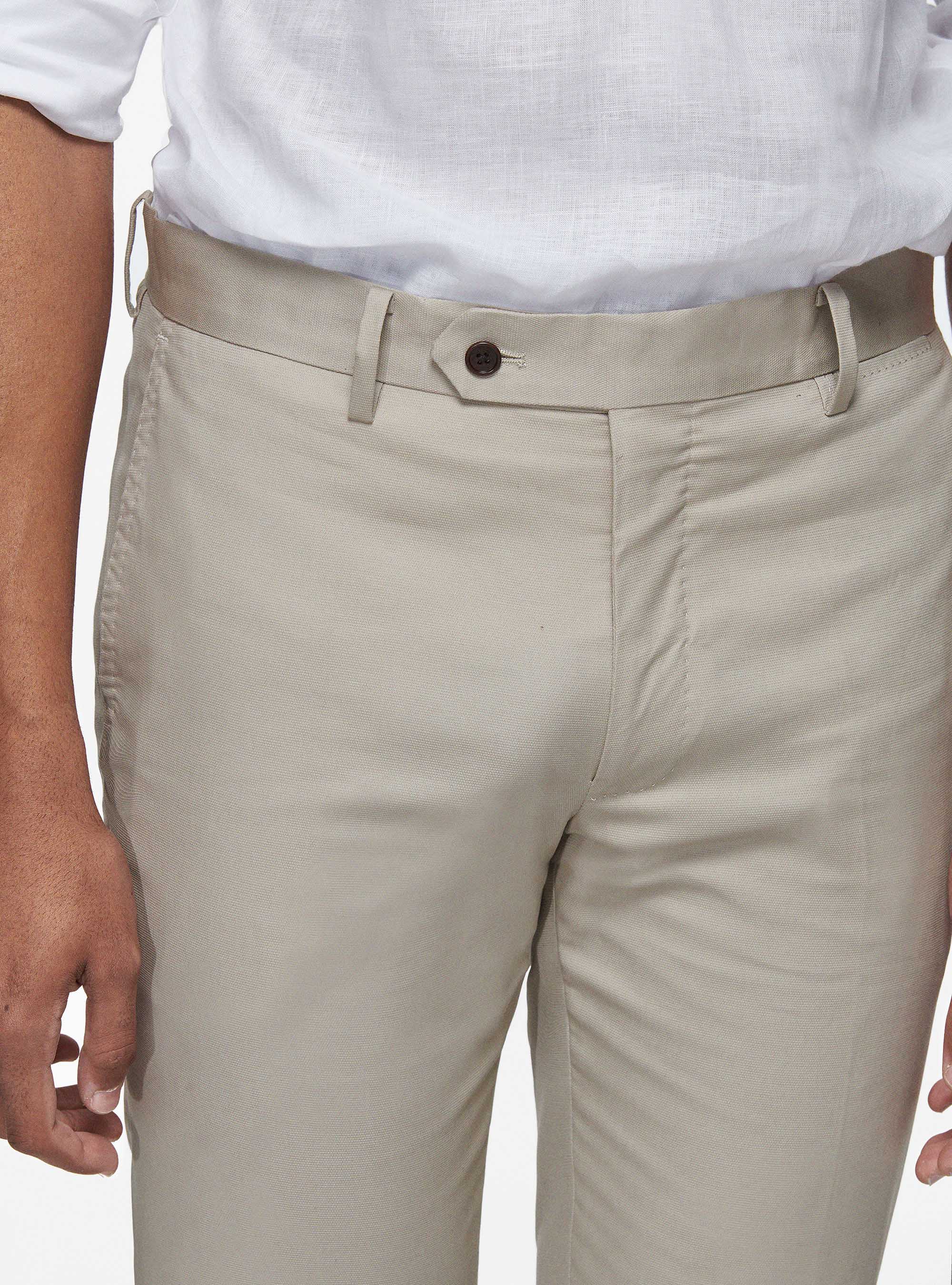 Pantaloni in puro cotone armaturato, SABBIA