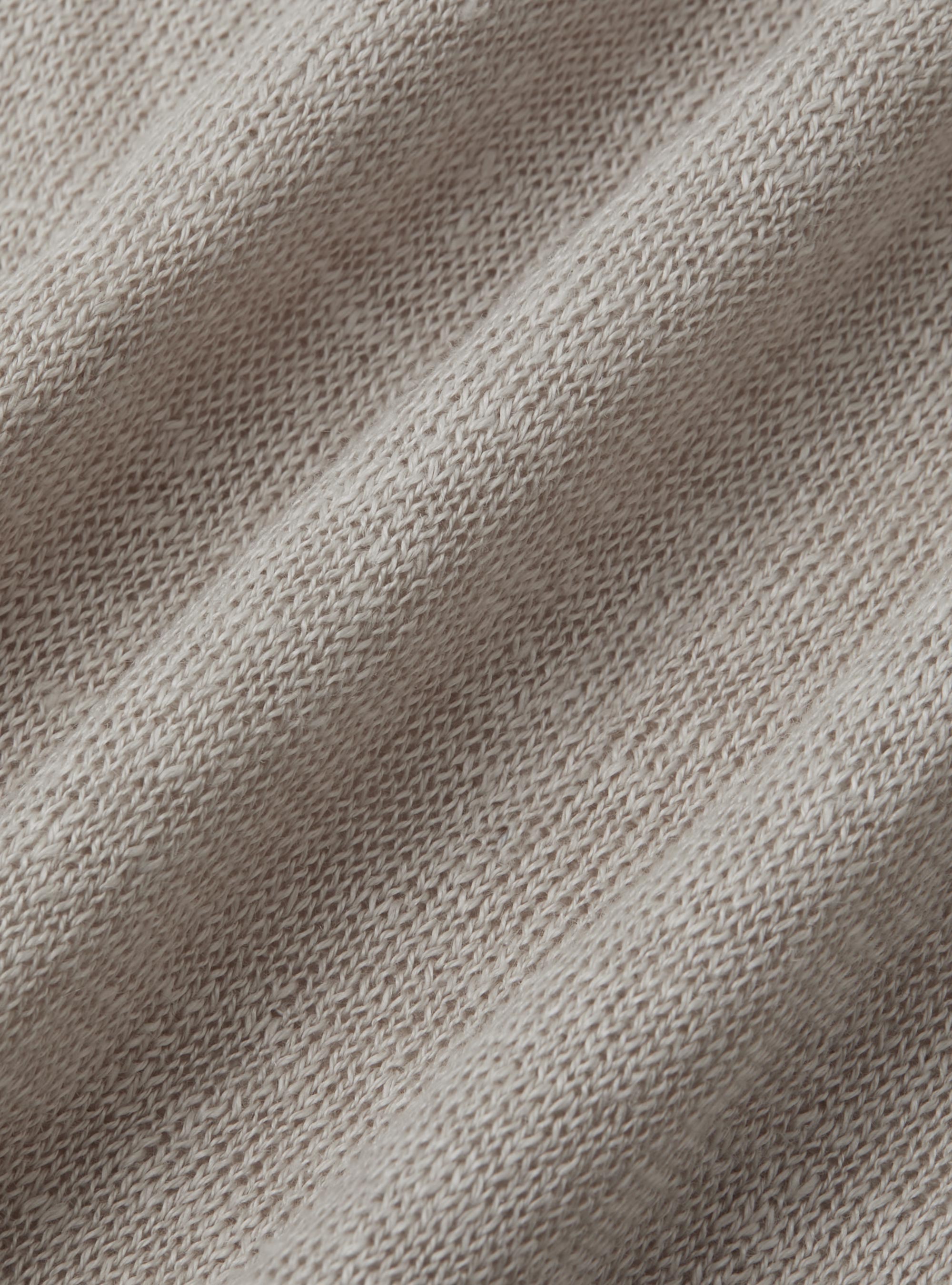 Polo in maglia senza bottoni in puro lino, ECRU