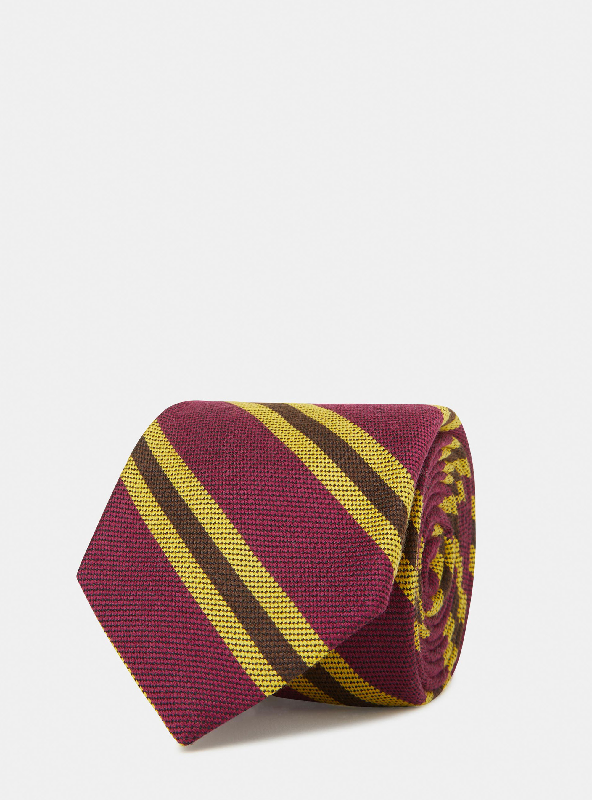 Cravate en soie mélangée rayée, BORDEAUX