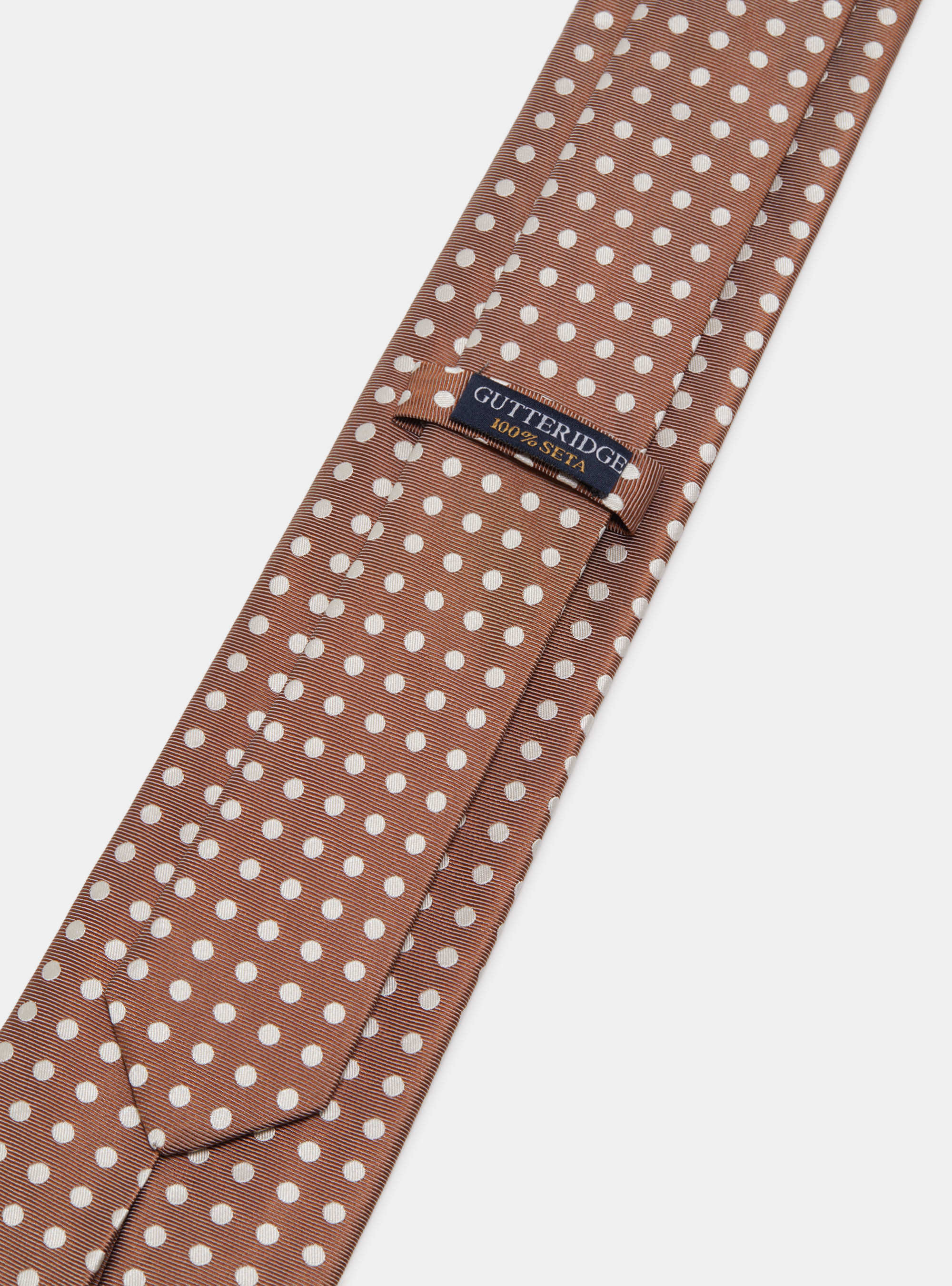 Jacquard silk polka dot tie, MUD