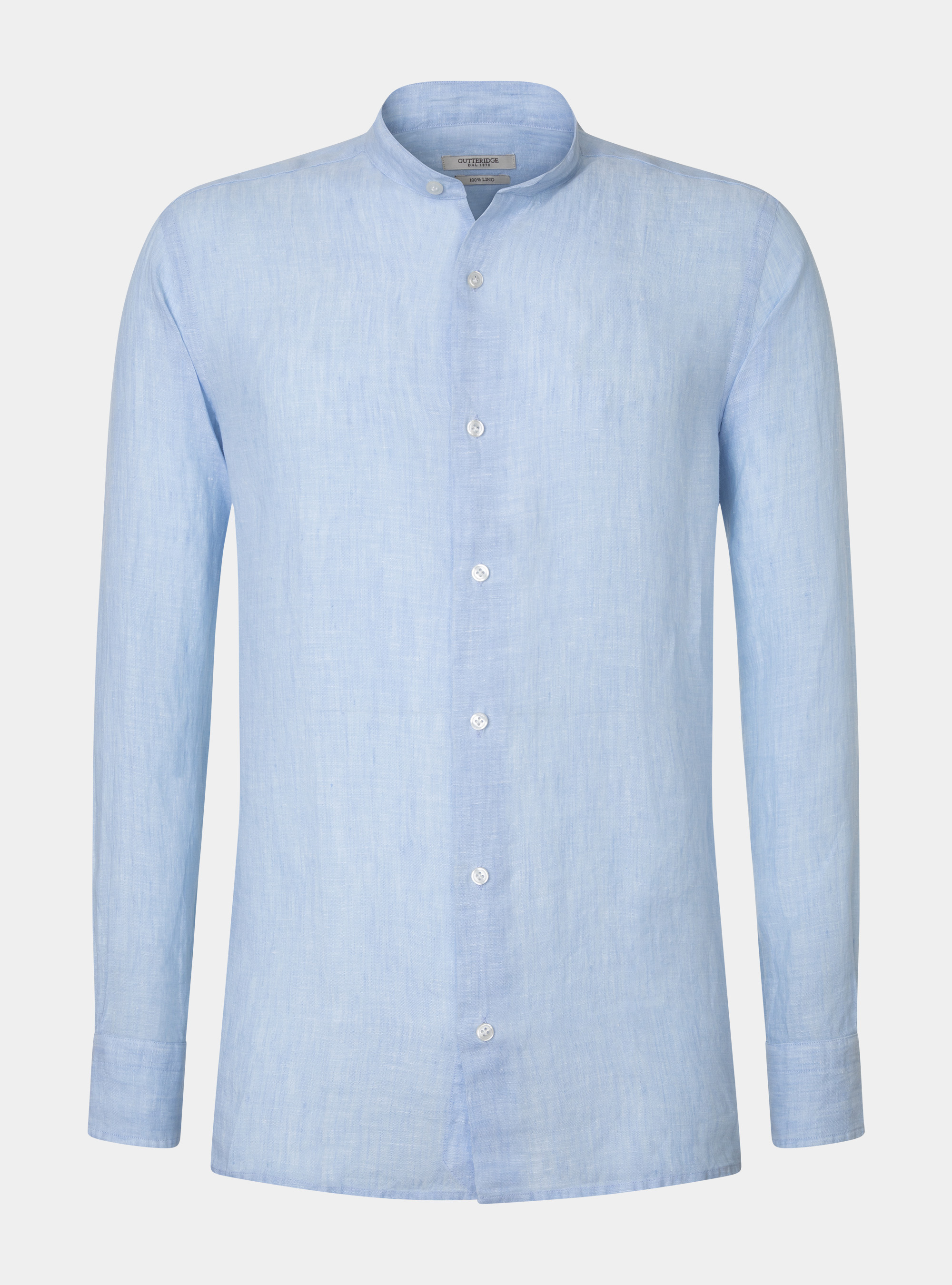 Pure Linen Korean Shirt, LIGHT BLUE