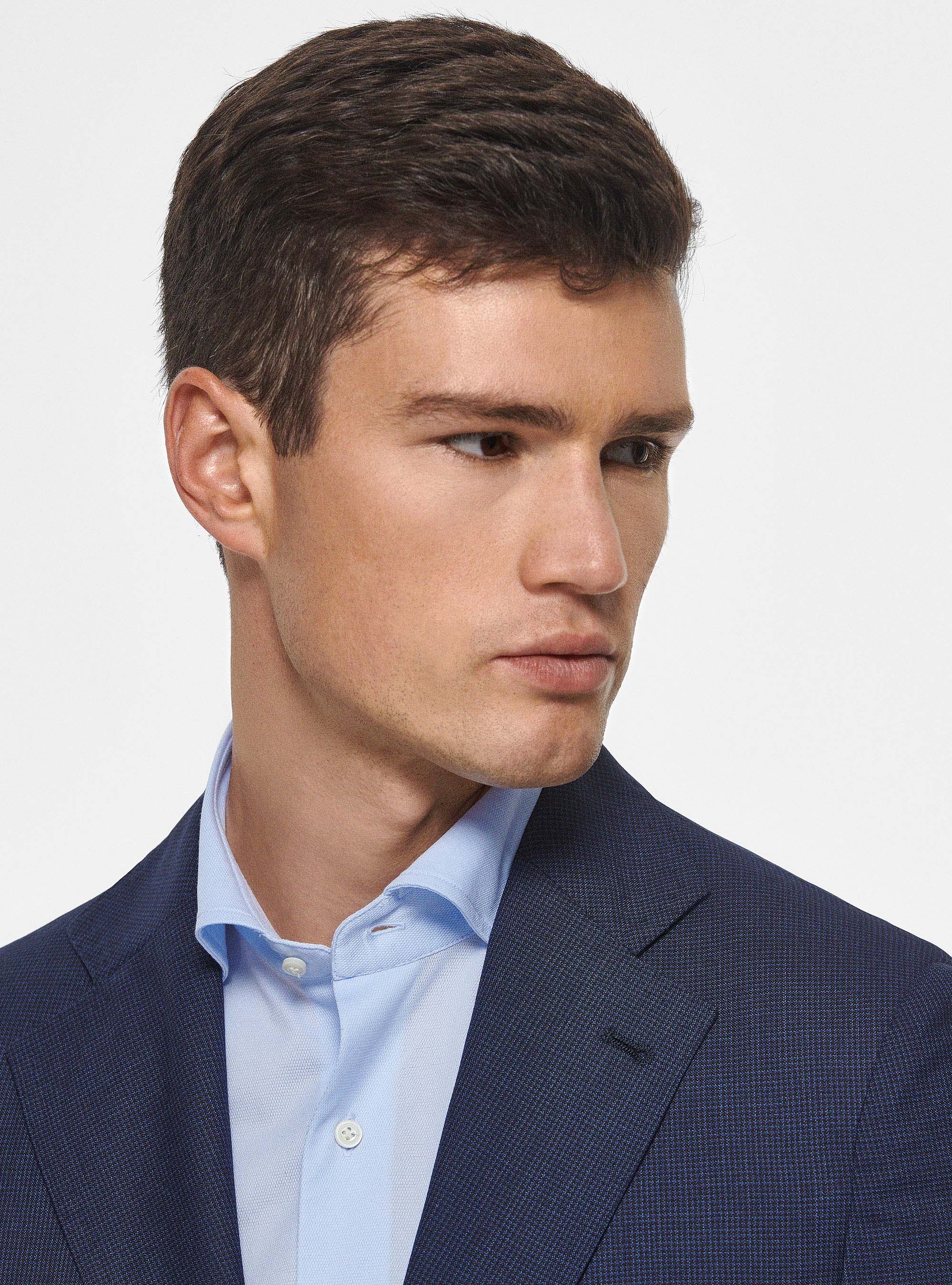 Giacca per abito in pura lana pied de poule Vitale Barberis Canonico, BLU NAVY