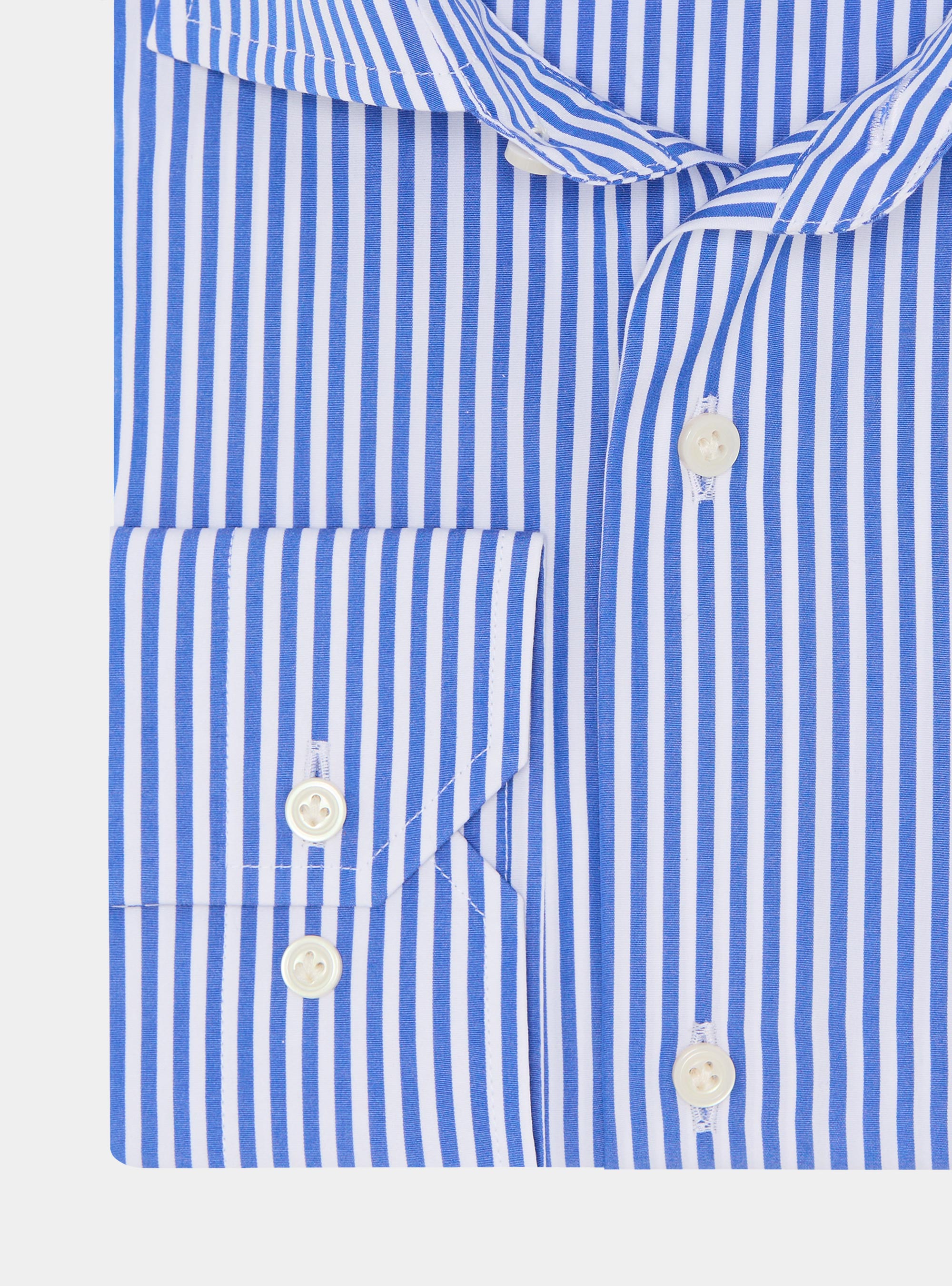 Striped cotton poplin shirt, LIGHT BLUE