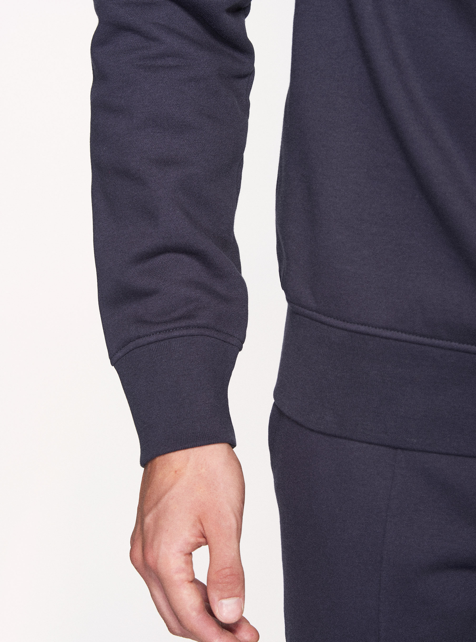 Felpa girocollo in misto cotone, BLU NAVY