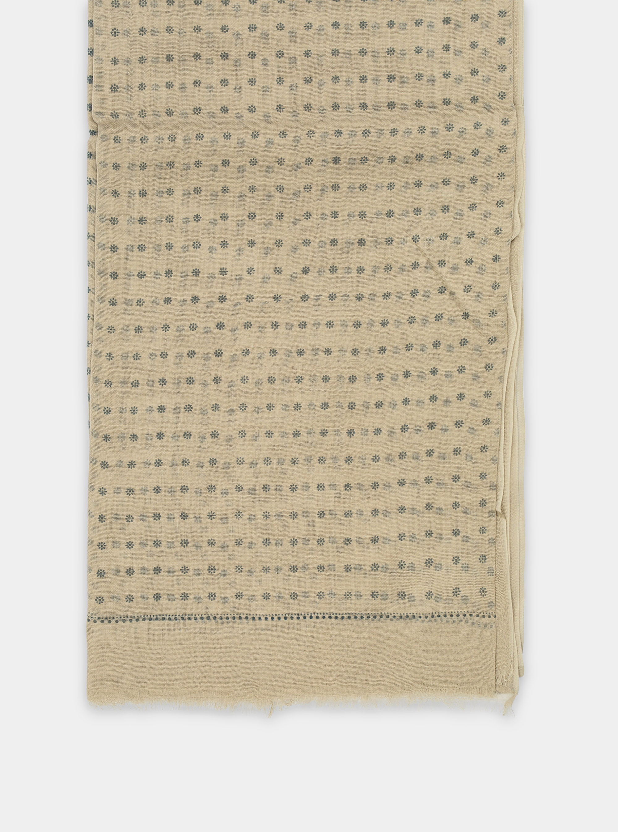 Little flower patterned scarf, ECRU