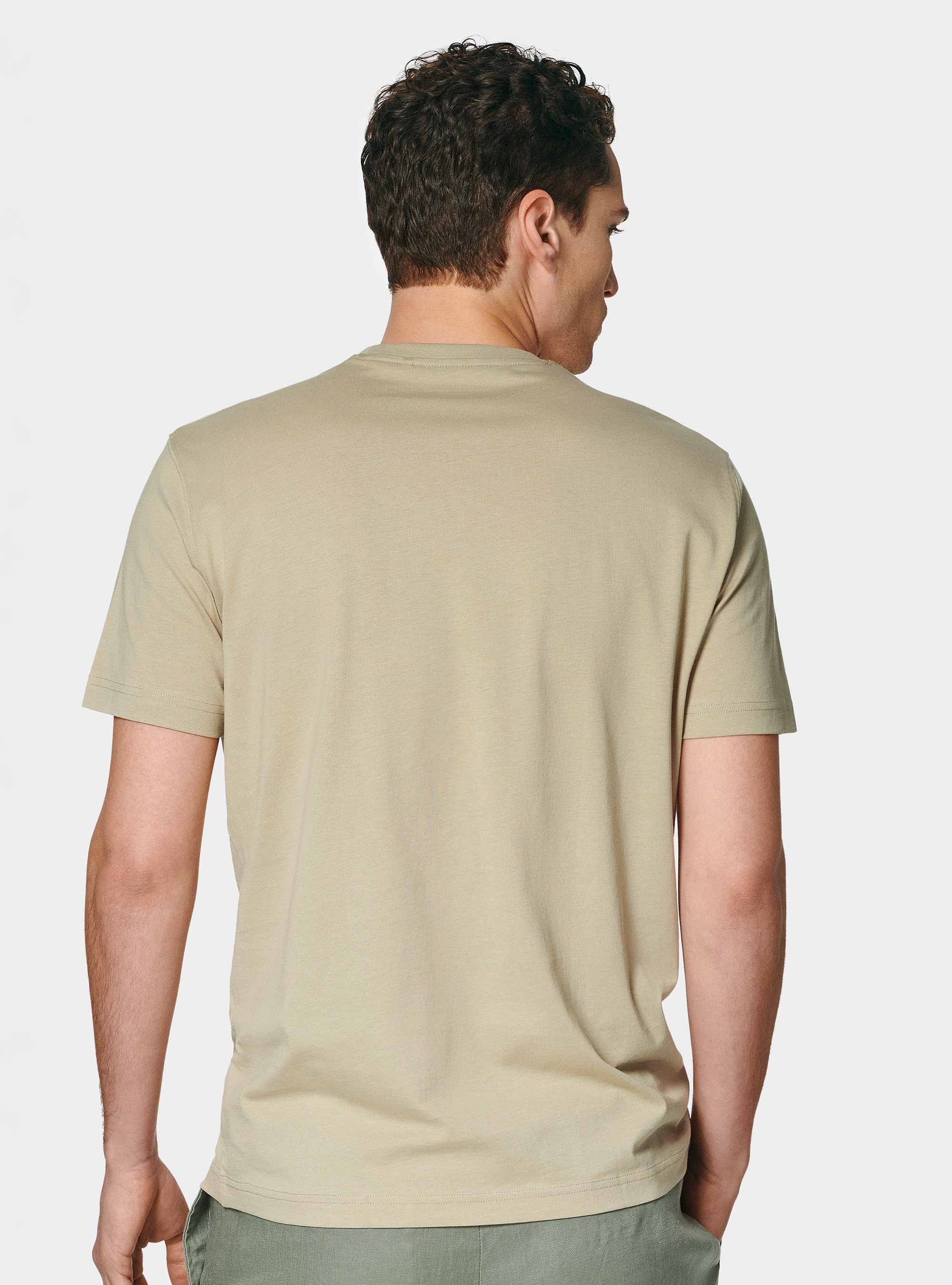 T-shirt mezza manica in cotone Supima, SABBIA