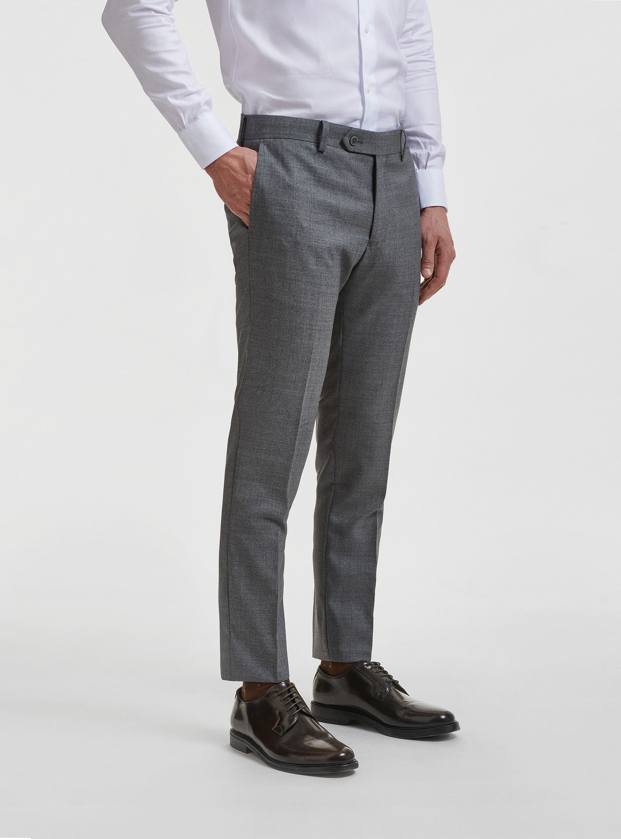 Gutteridge - Pantaloni per abito in pura lana Vitale Barberis Canonico, Unisex, Grigio Chiaro, Taglia: 44