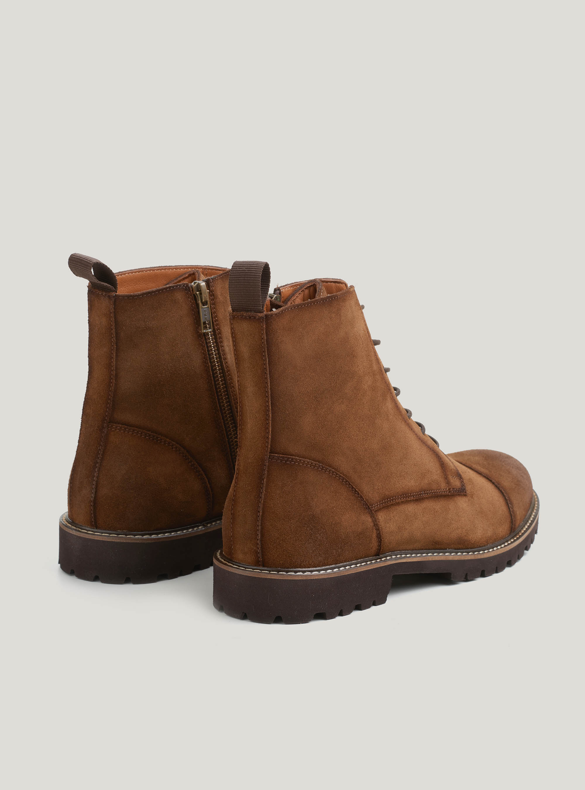 Stivaletti in pelle scamosciata, TABACCO