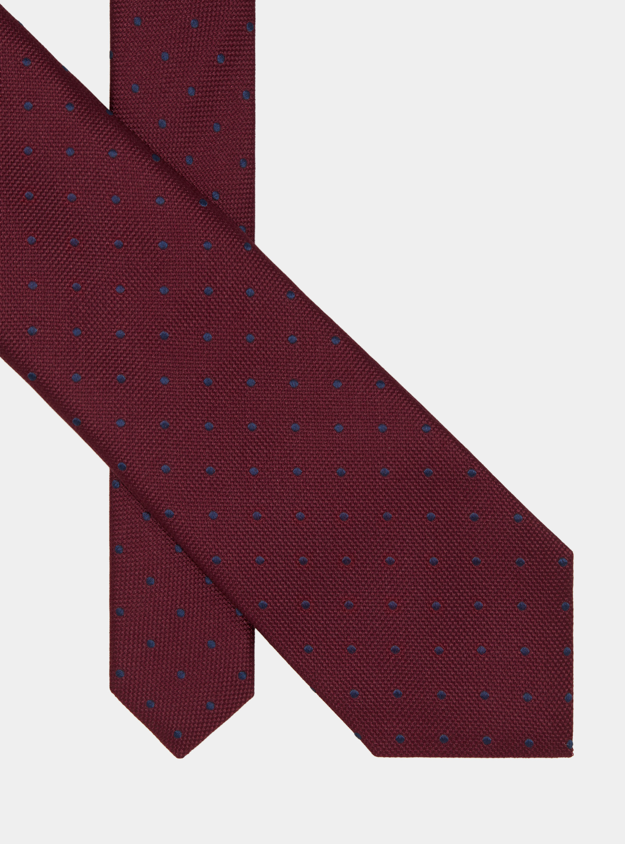 Polka Dot Silk Tie, BORDEAUX/NAVY BN02
