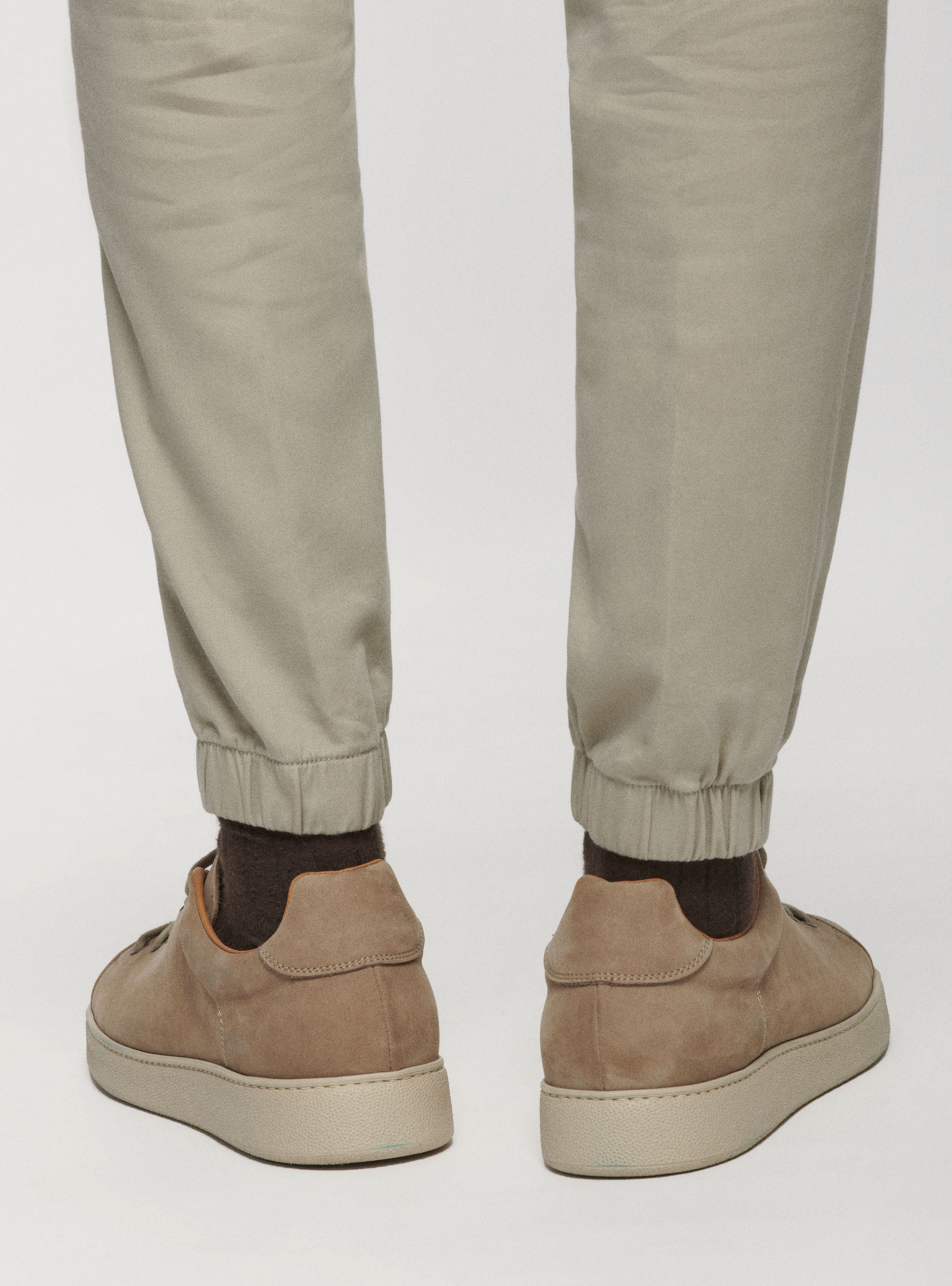 Joggers in misto cotone, ECRU