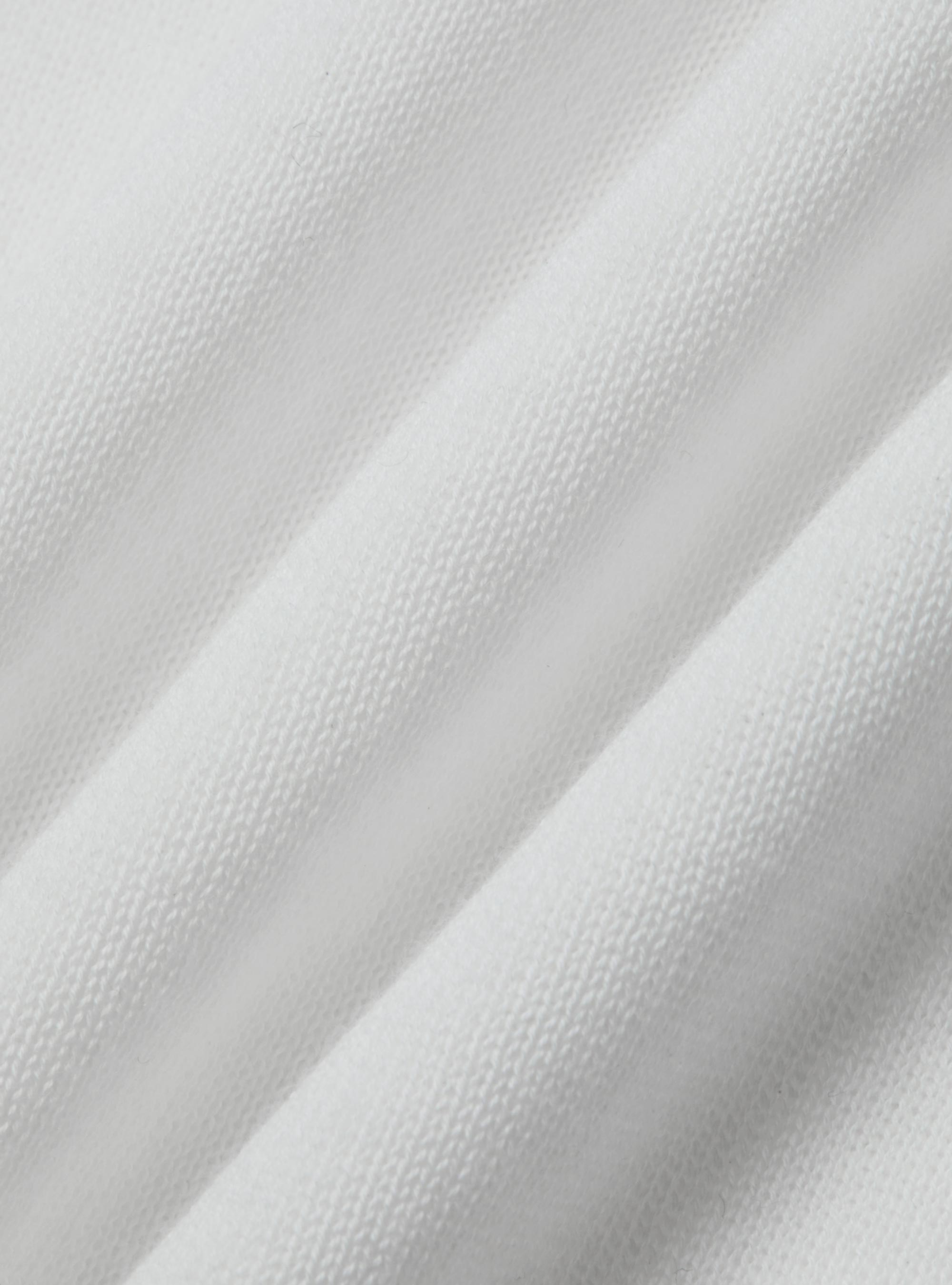 Extra-fine cotton knit polo shirt, WHITE