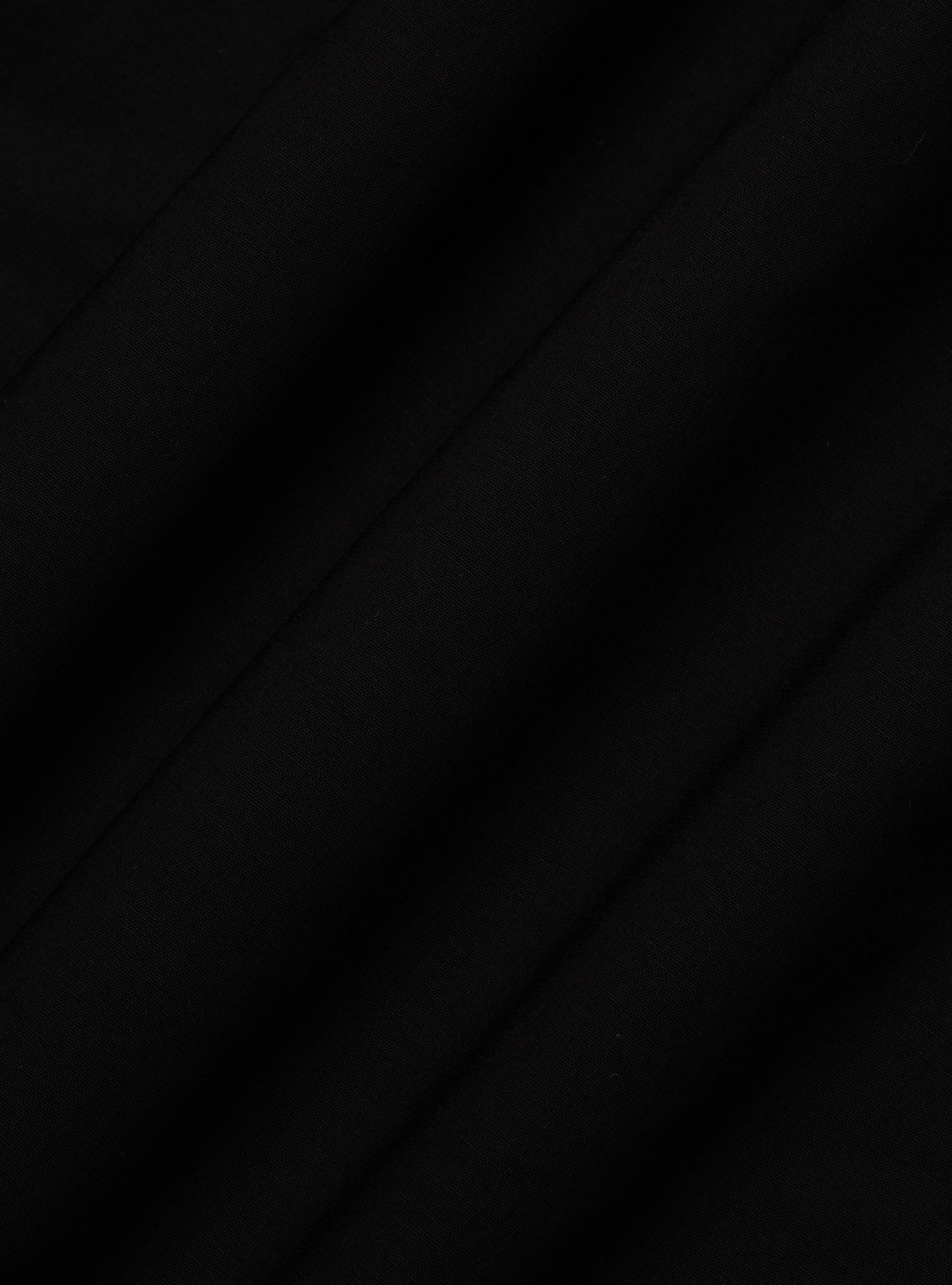 Camicia in cotone popeline stretch, NERO