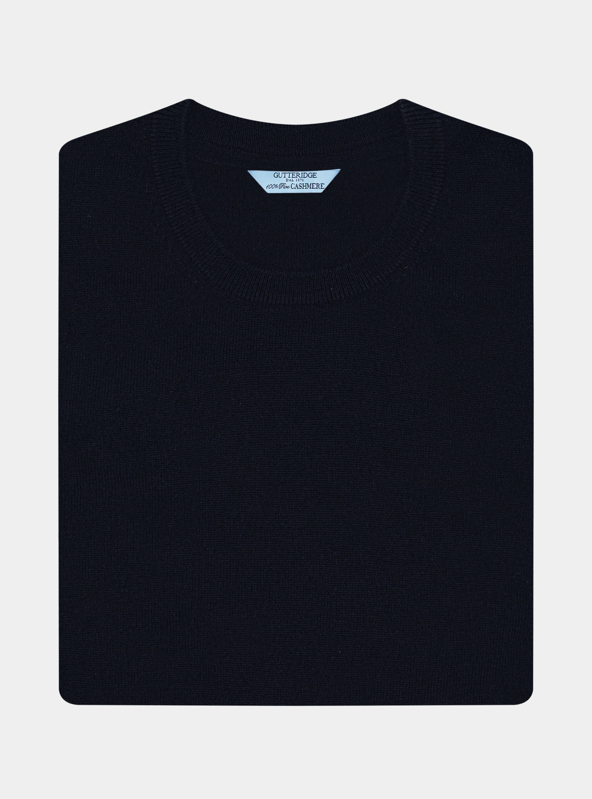 Maglia girocollo in 100% cashmere, BLU NAVY