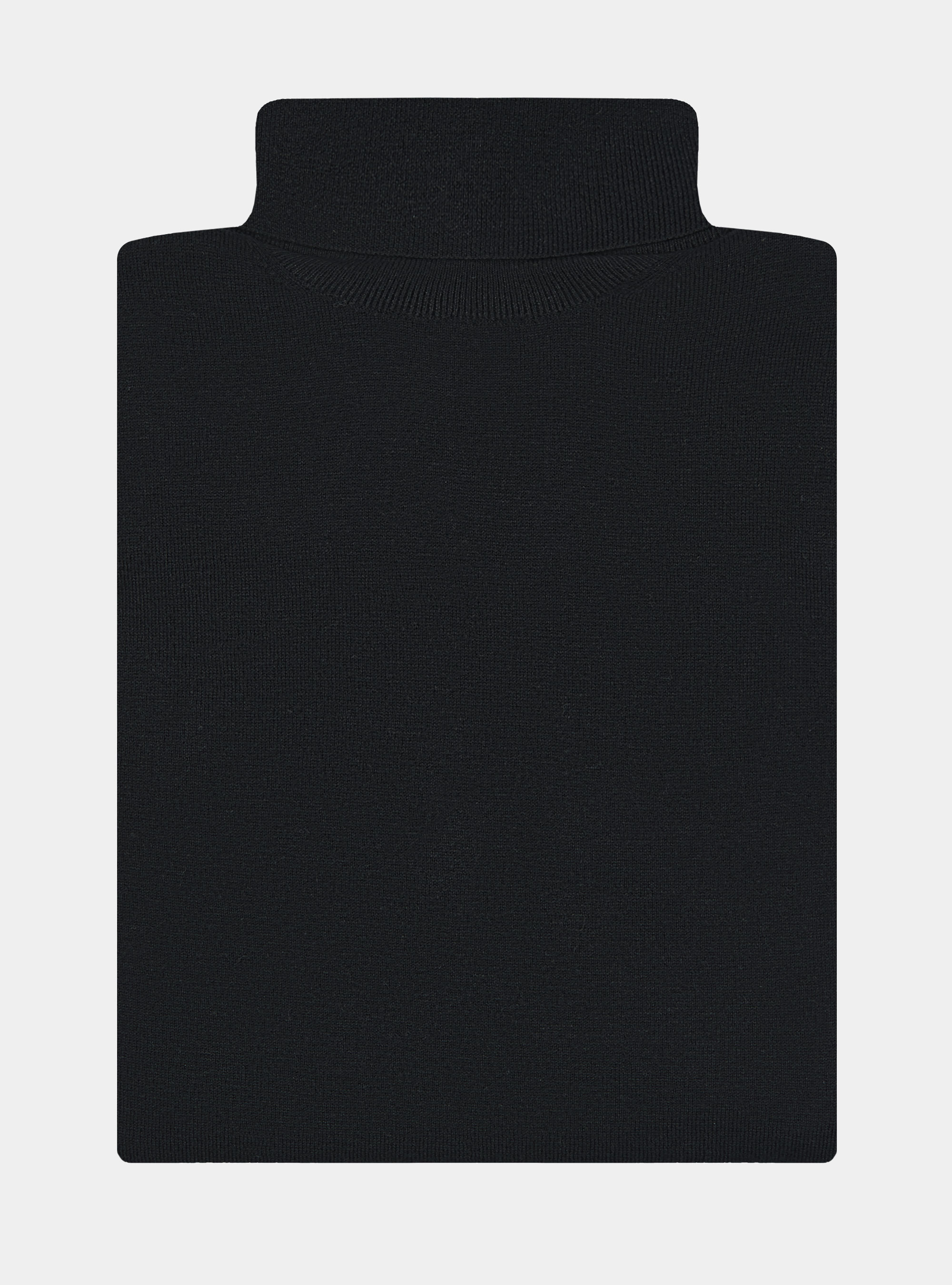 Silk and cashmere cotton turtleneck, BLACK
